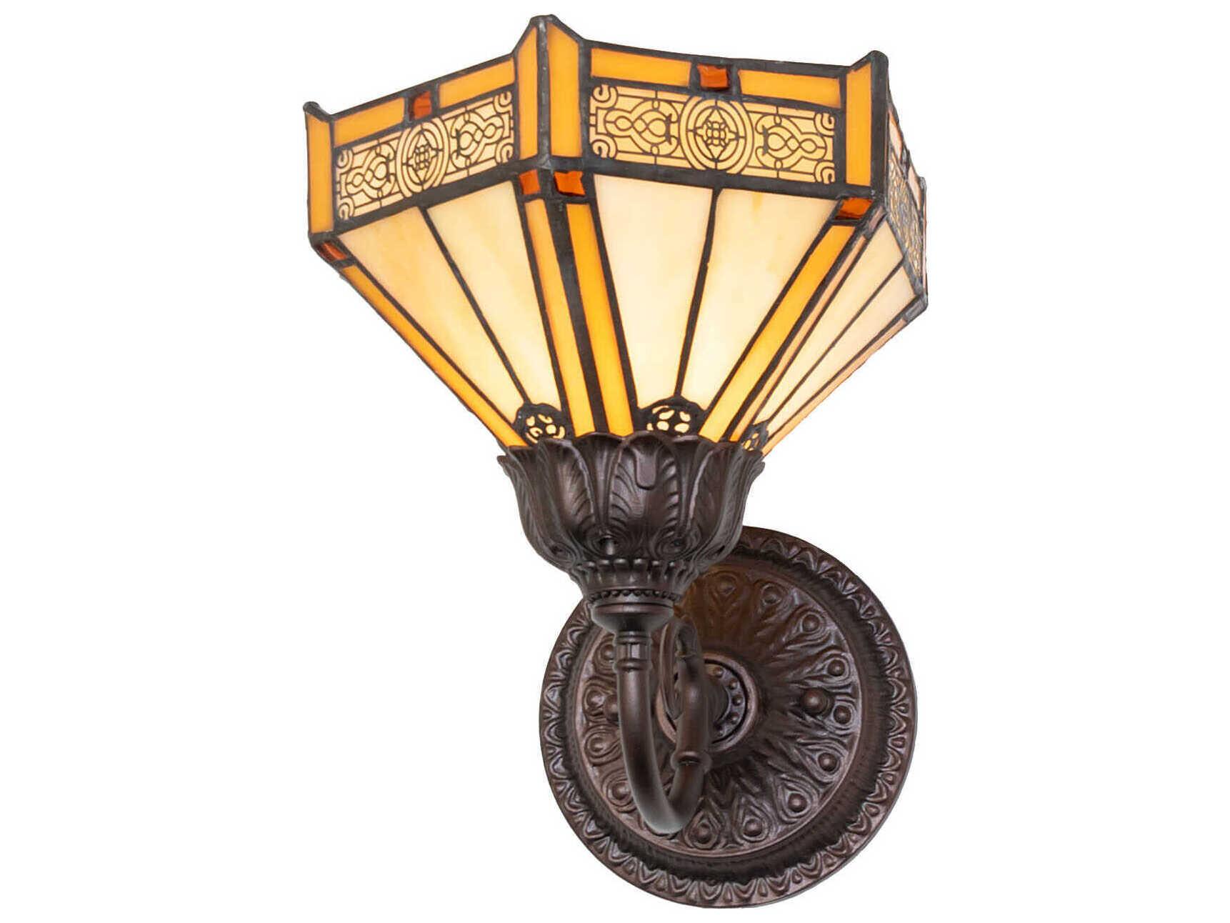 Meyda Peaches 1-Light Mahogany Bronze Traditional Wall Sconce