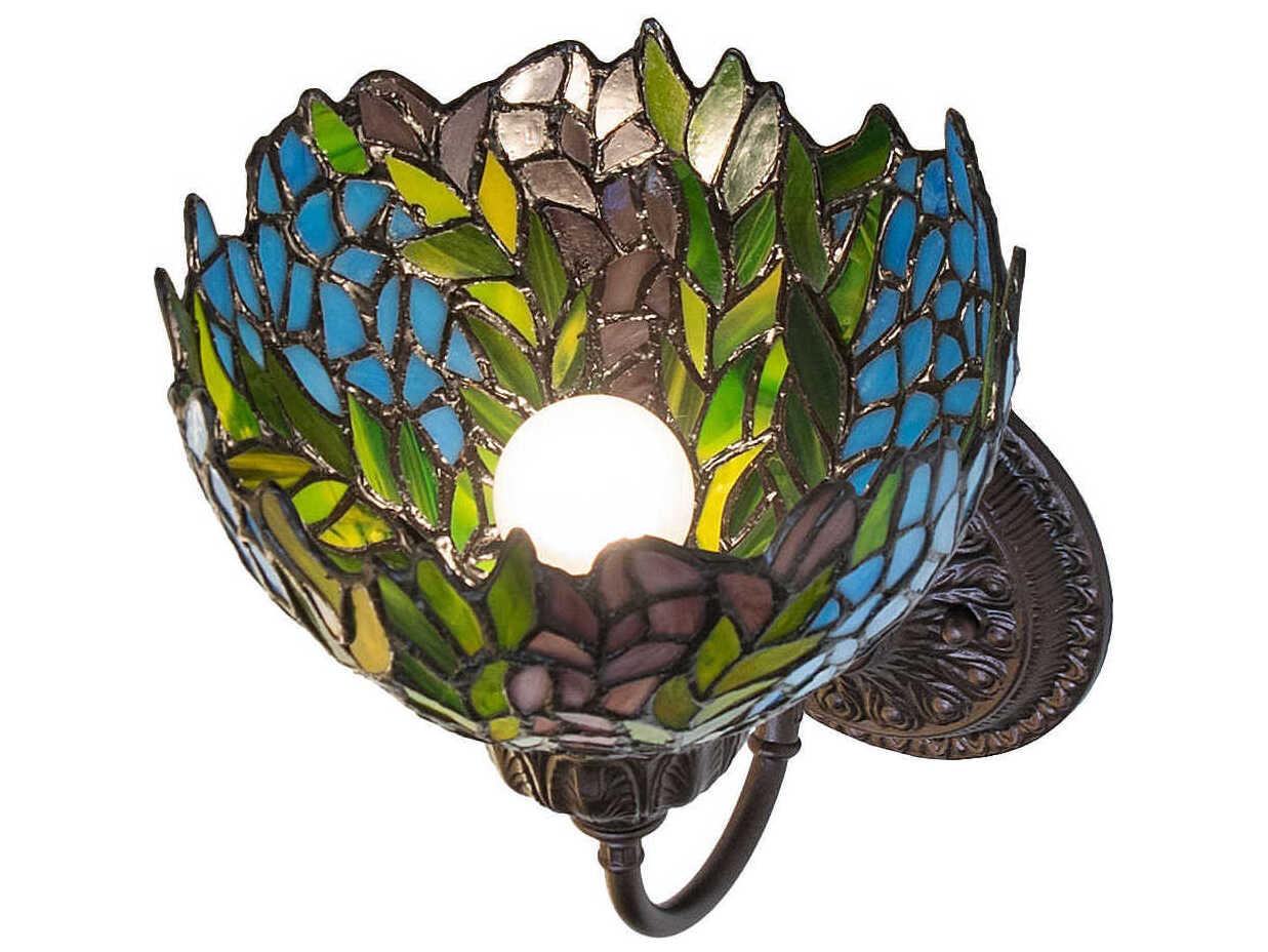 Meyda Tiffany Honey Locust 1-Light Mahogany Bronze Traditional Wall Sconce