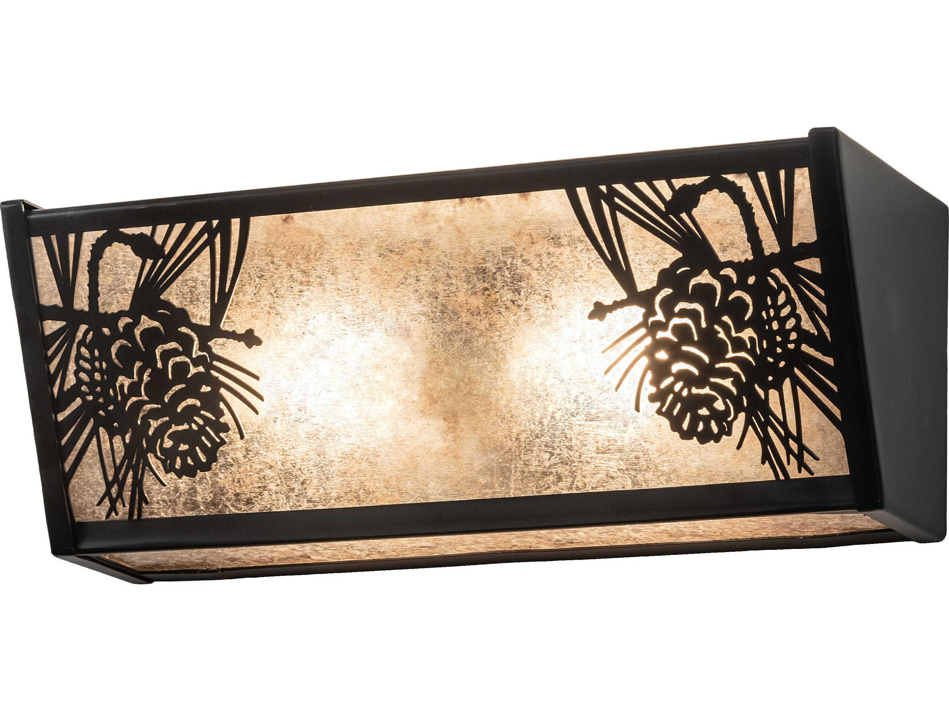 Meyda Winter Pine 2-Light Black Glass Vanity Light