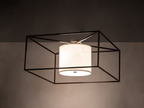 Meyda Kitzi 2-Light Timeless Bronze Drum Flush Mount