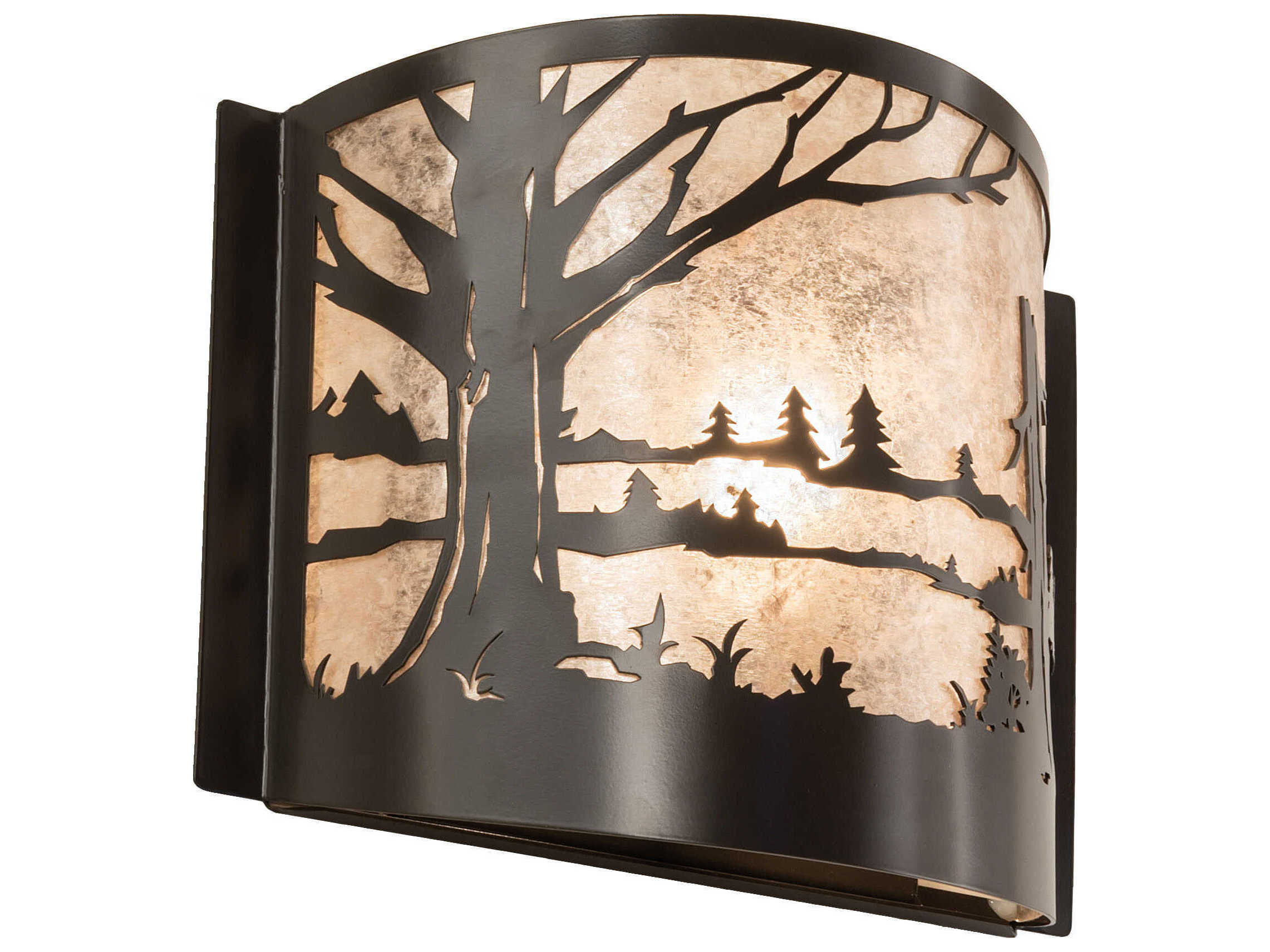 Meyda Quiet Pond 1-Light Timeless Bronze Glass Wall Sconce