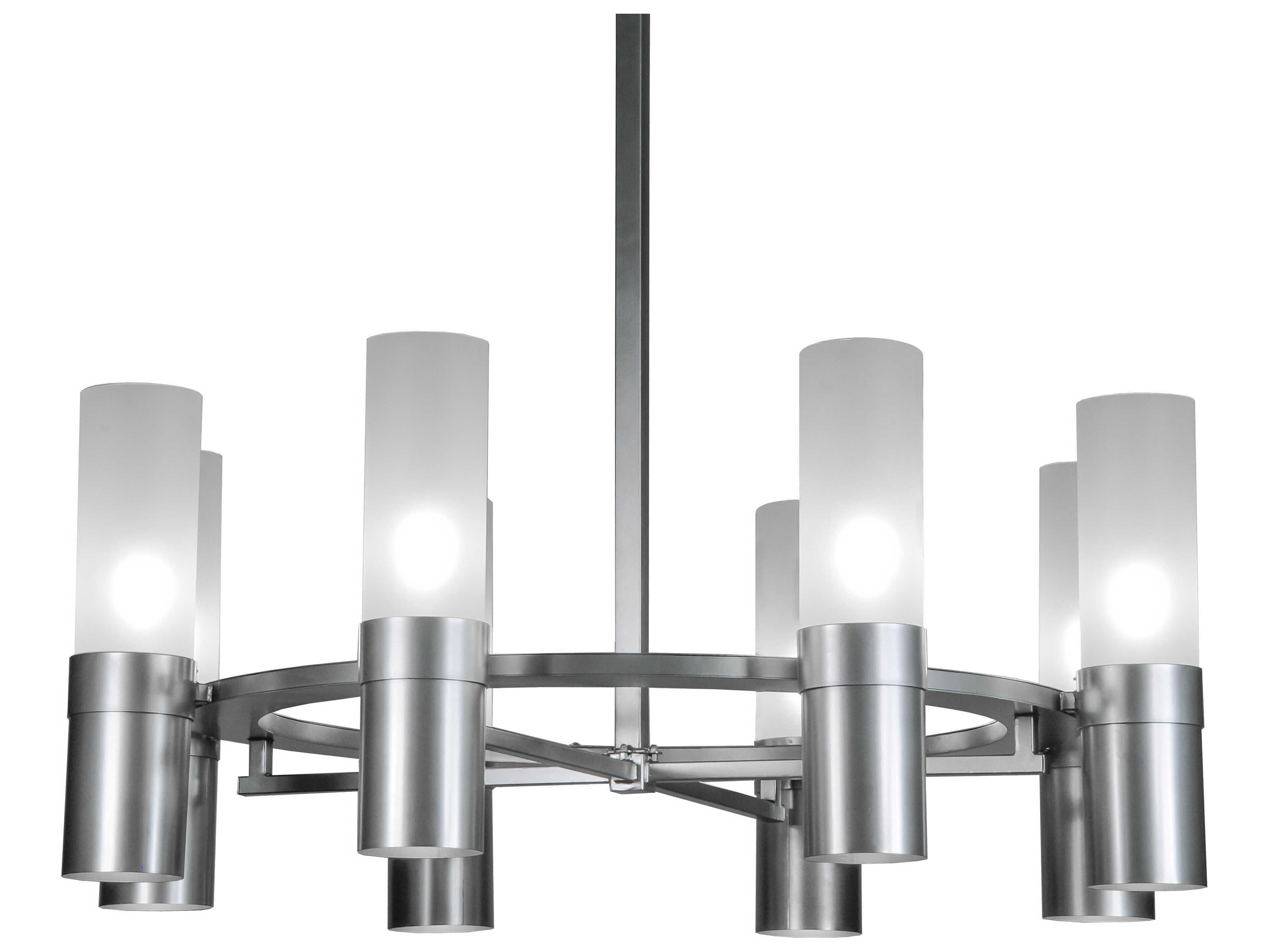 Meyda Farmington 16-Light6-Light Nickel Glass Cylinder Chandelier