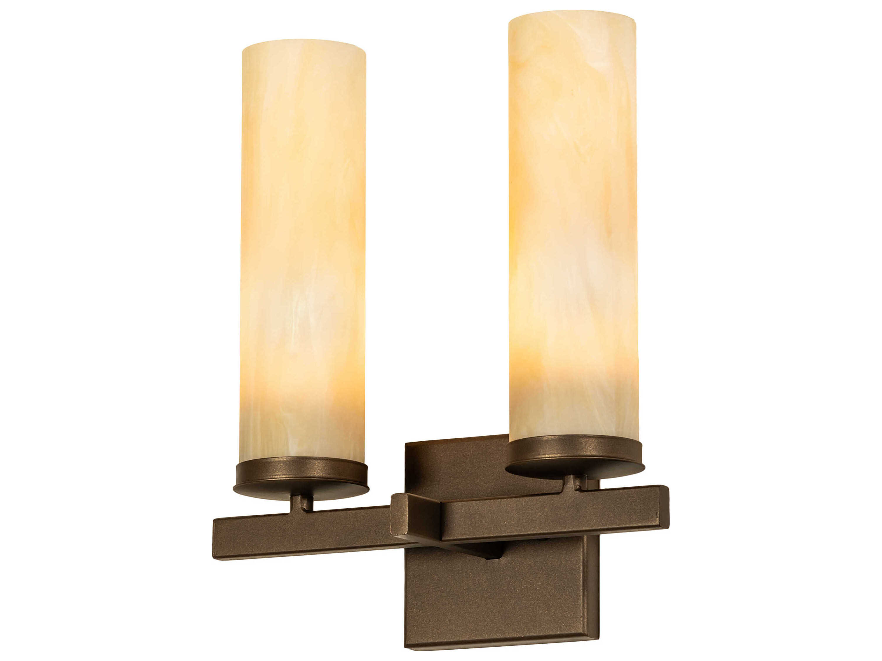 Meyda Dante 2-Light Bronze Sahara Gold Glass LED Wall Sconce