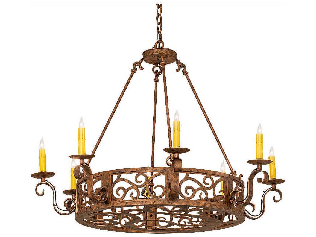 Meyda Delano 8-Light Gold Candelabra Chandelier