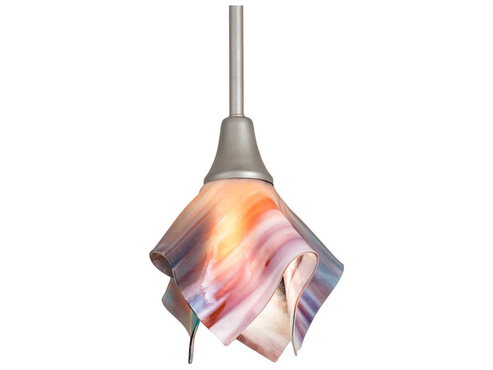 Meyda Handkerchief 1-Light Nickel Glass Mini Pendant