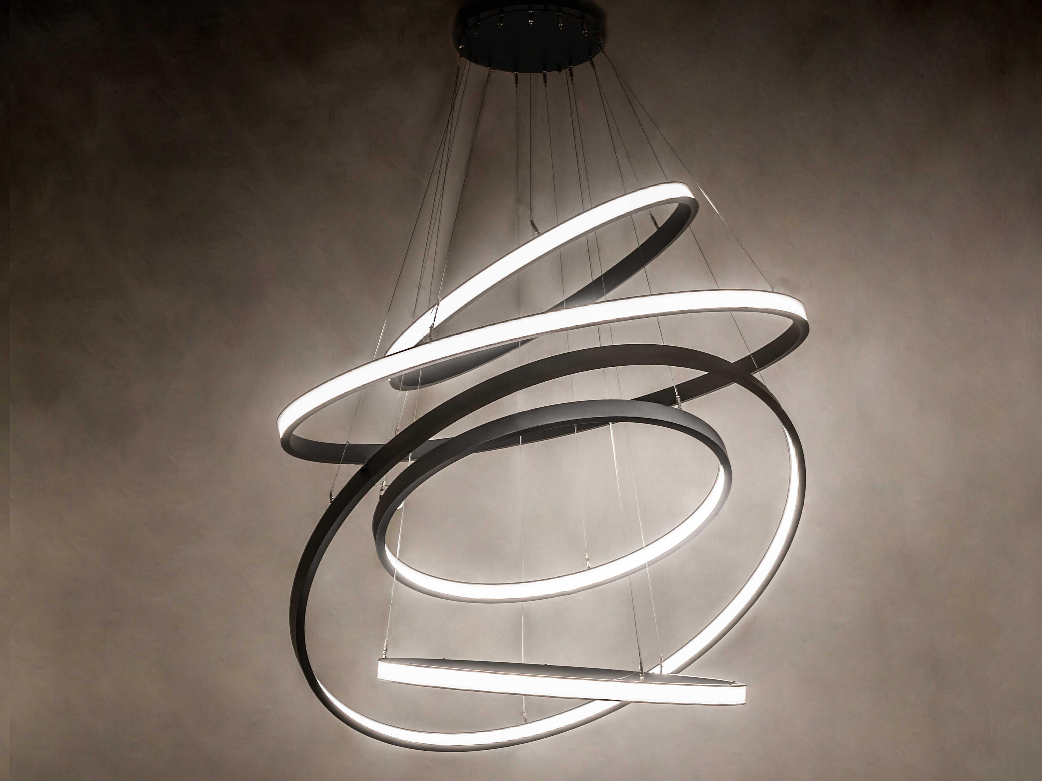 Meyda Anillo Black Glass LED Round Pendant