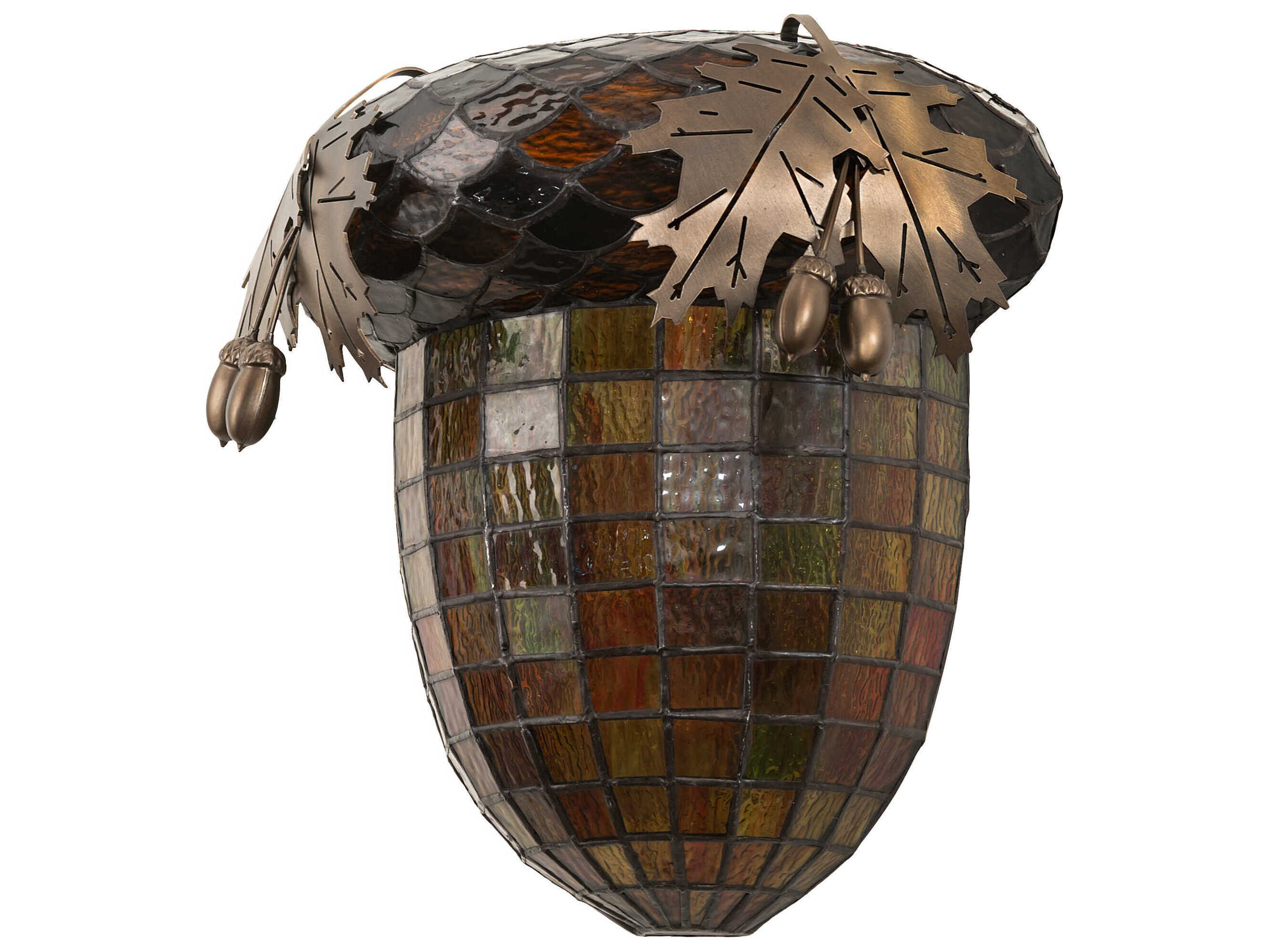 Meyda Oak Leaf and Acorn 2-Light Antique Copper Wall Sconce