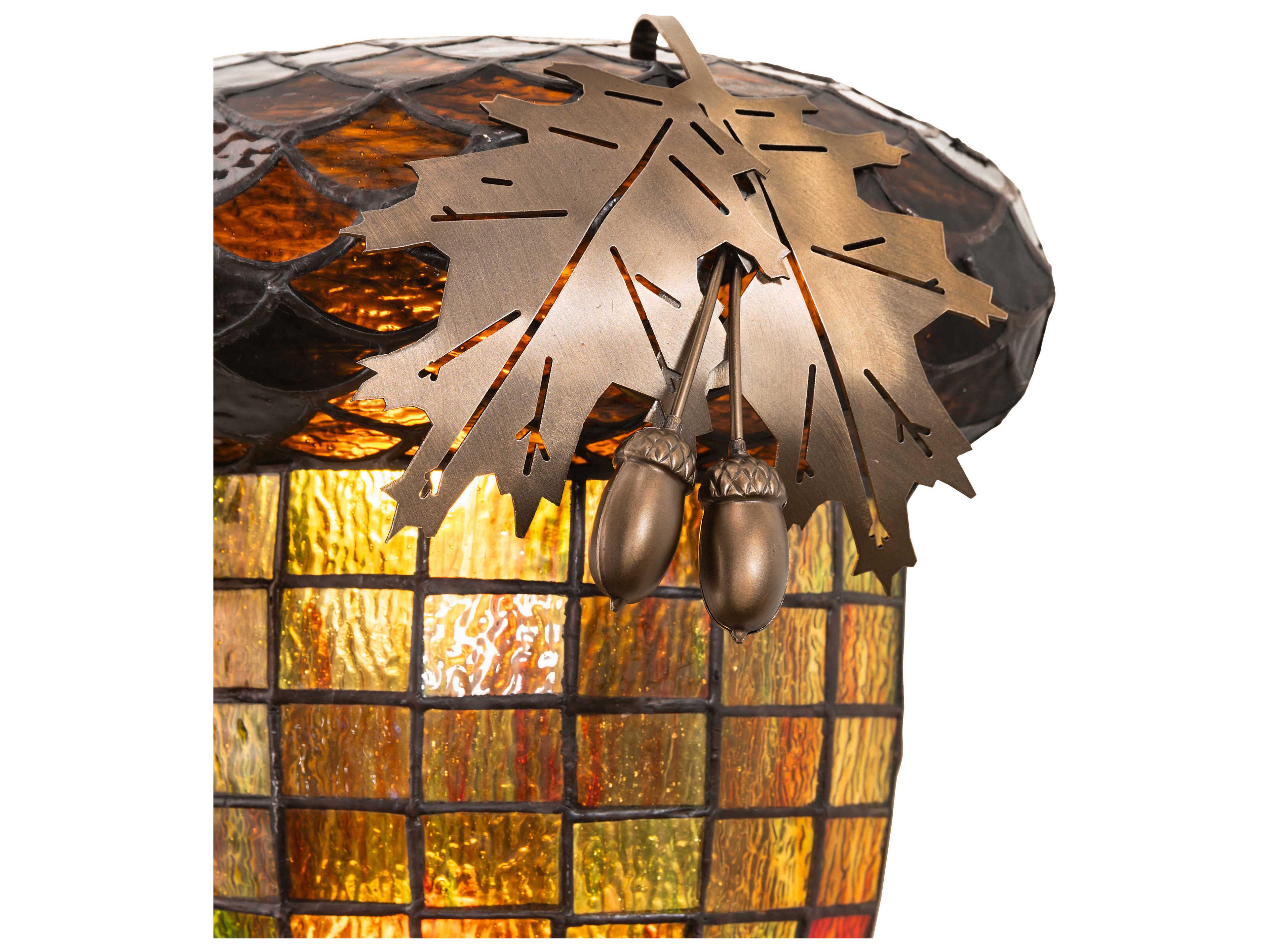 Meyda Oak Leaf and Acorn 2-Light Antique Copper Wall Sconce