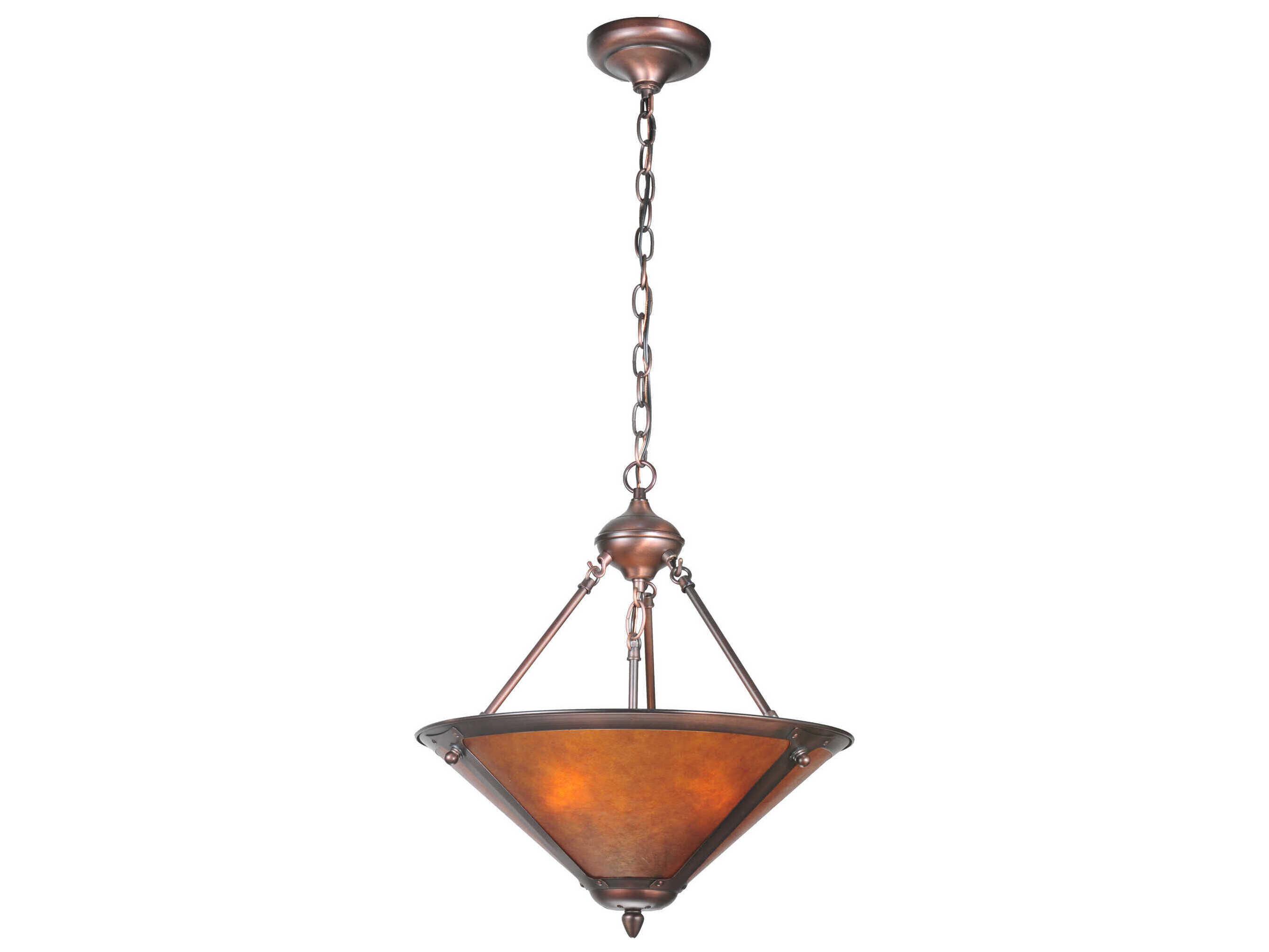 Meyda Sutter 3-Light Bronze Glass Pendant