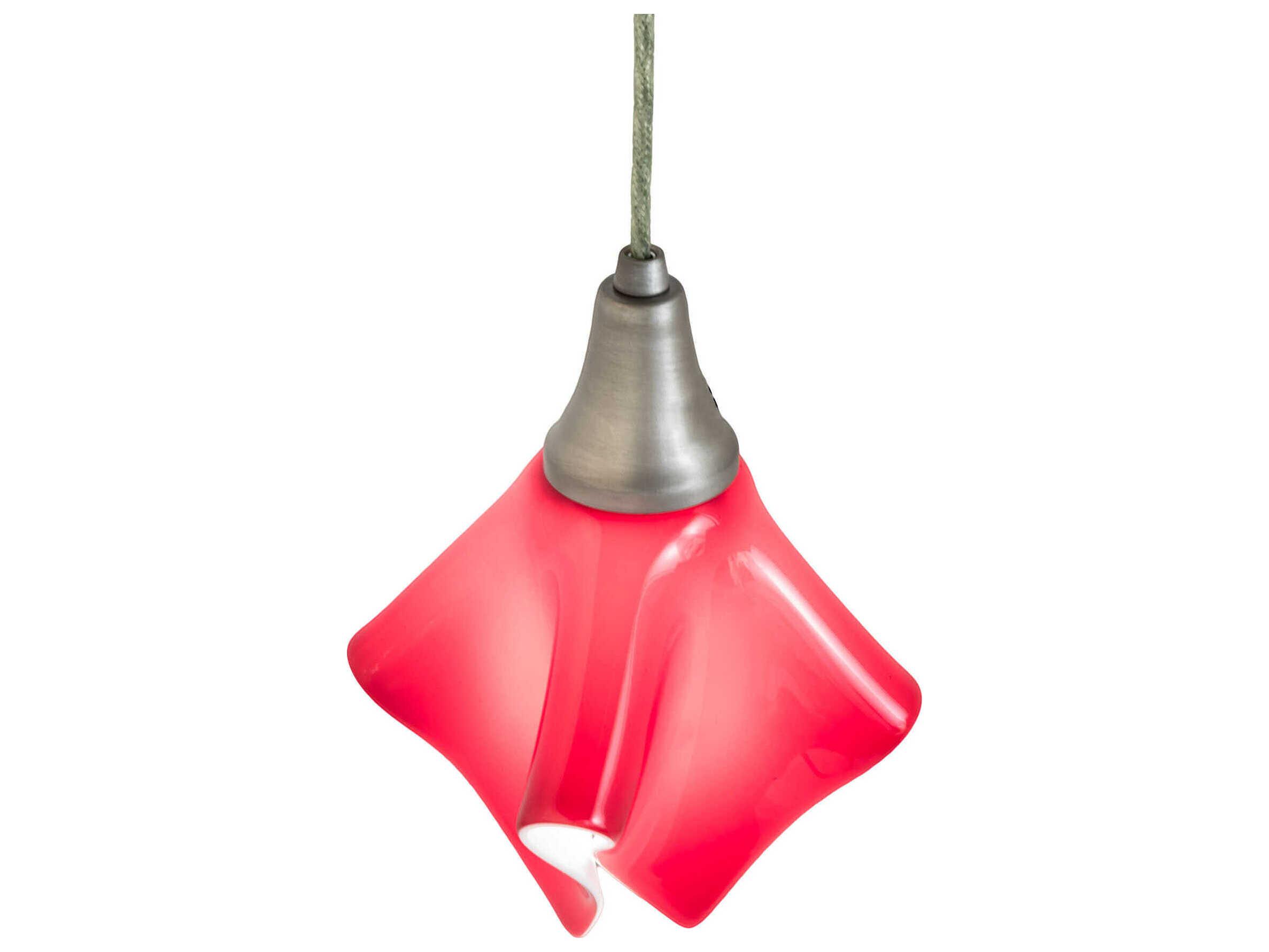 Meyda Handkerchief 1-Light Brushed Nickel Glass Mini Pendant