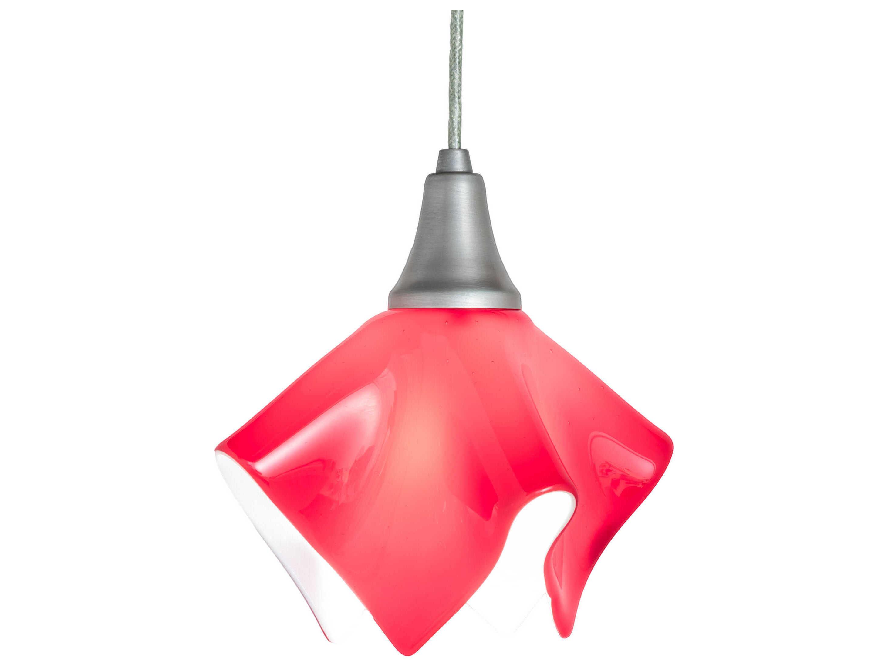 Meyda Handkerchief 1-Light Brushed Nickel Glass Mini Pendant