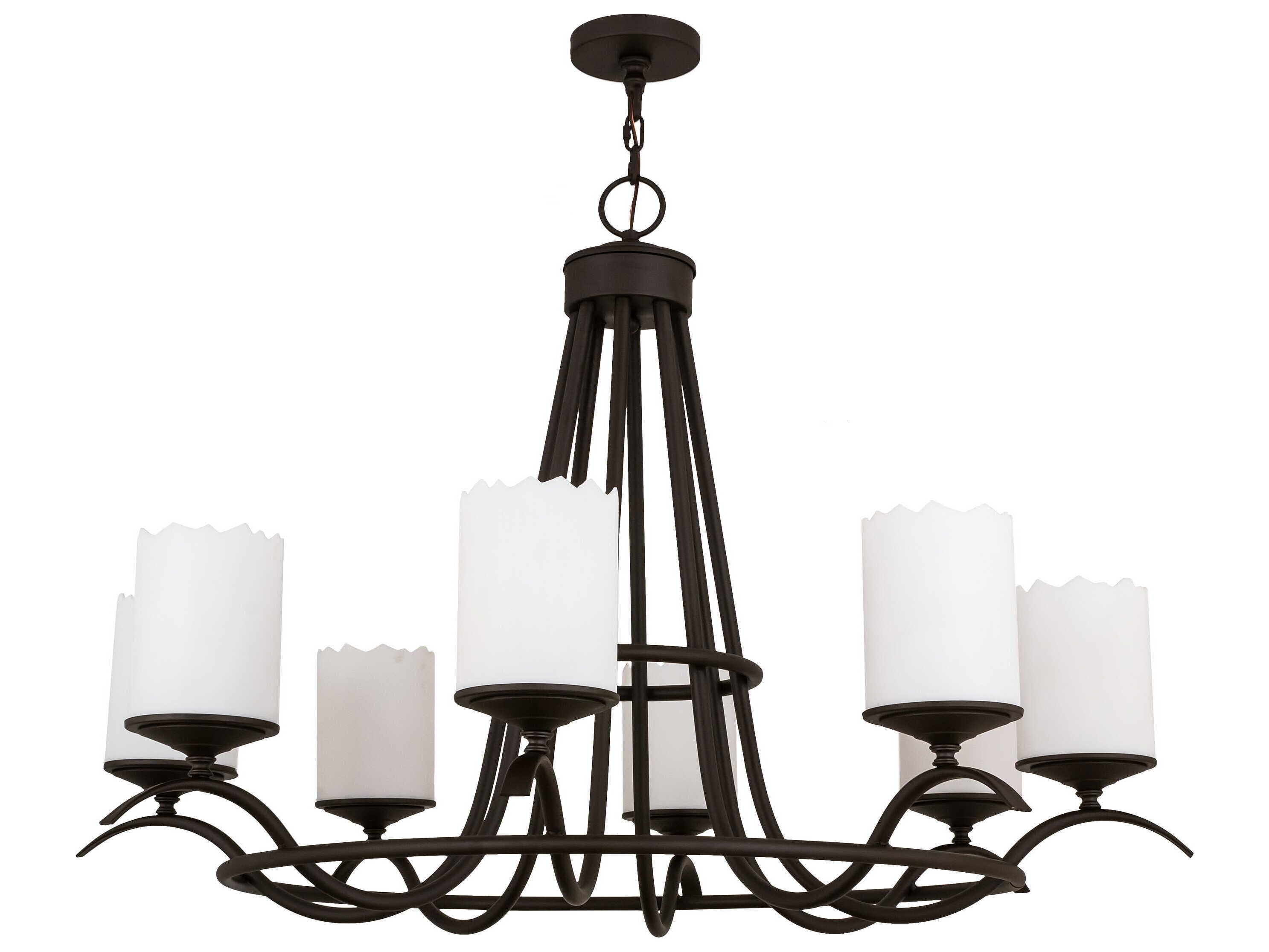 Meyda Octavia 8-Light Oil Rubbed Bronze Glass Cylinder Chandelier