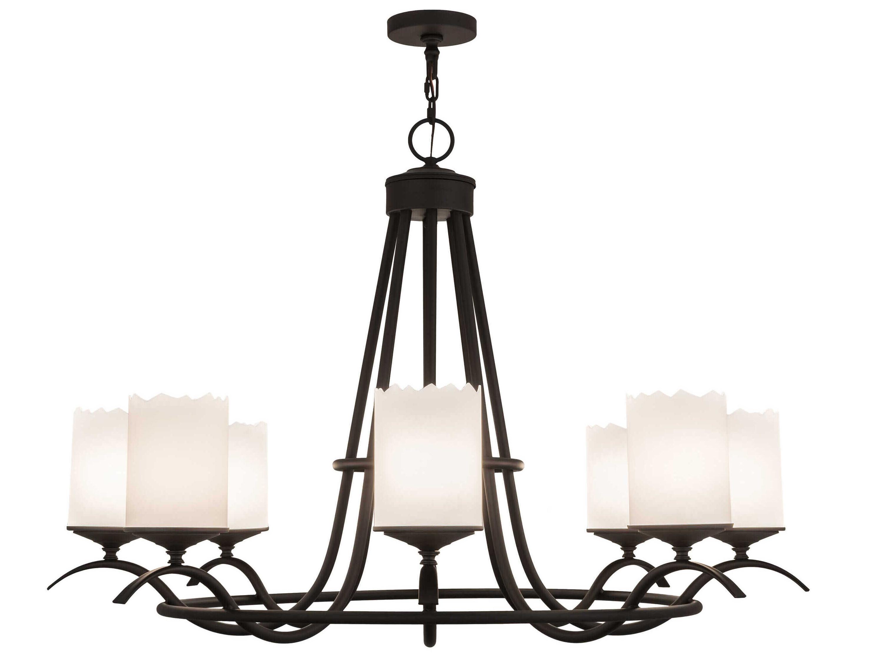 Meyda Octavia 8-Light Oil Rubbed Bronze Glass Cylinder Chandelier