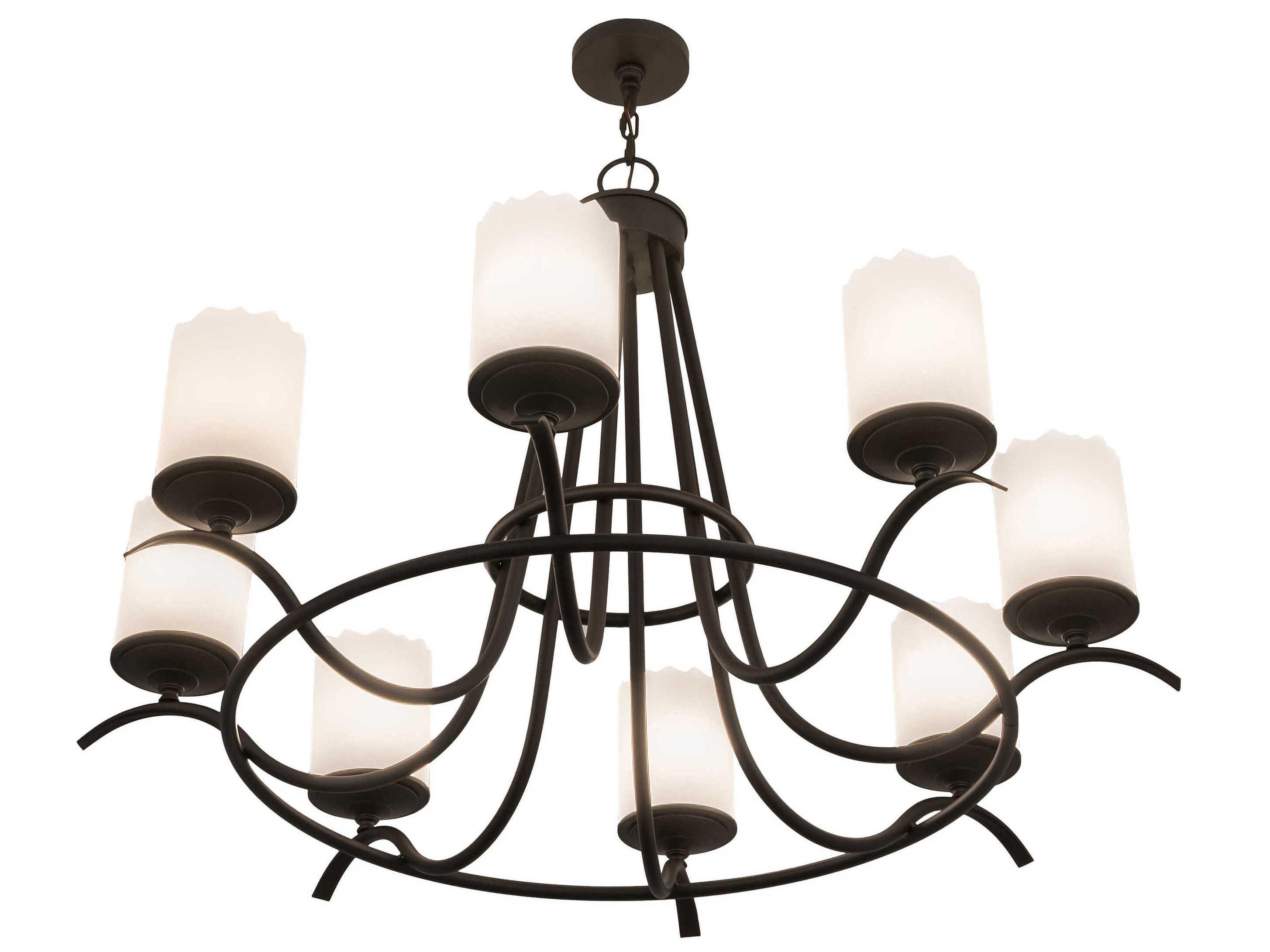 Meyda Octavia 8-Light Oil Rubbed Bronze Glass Cylinder Chandelier