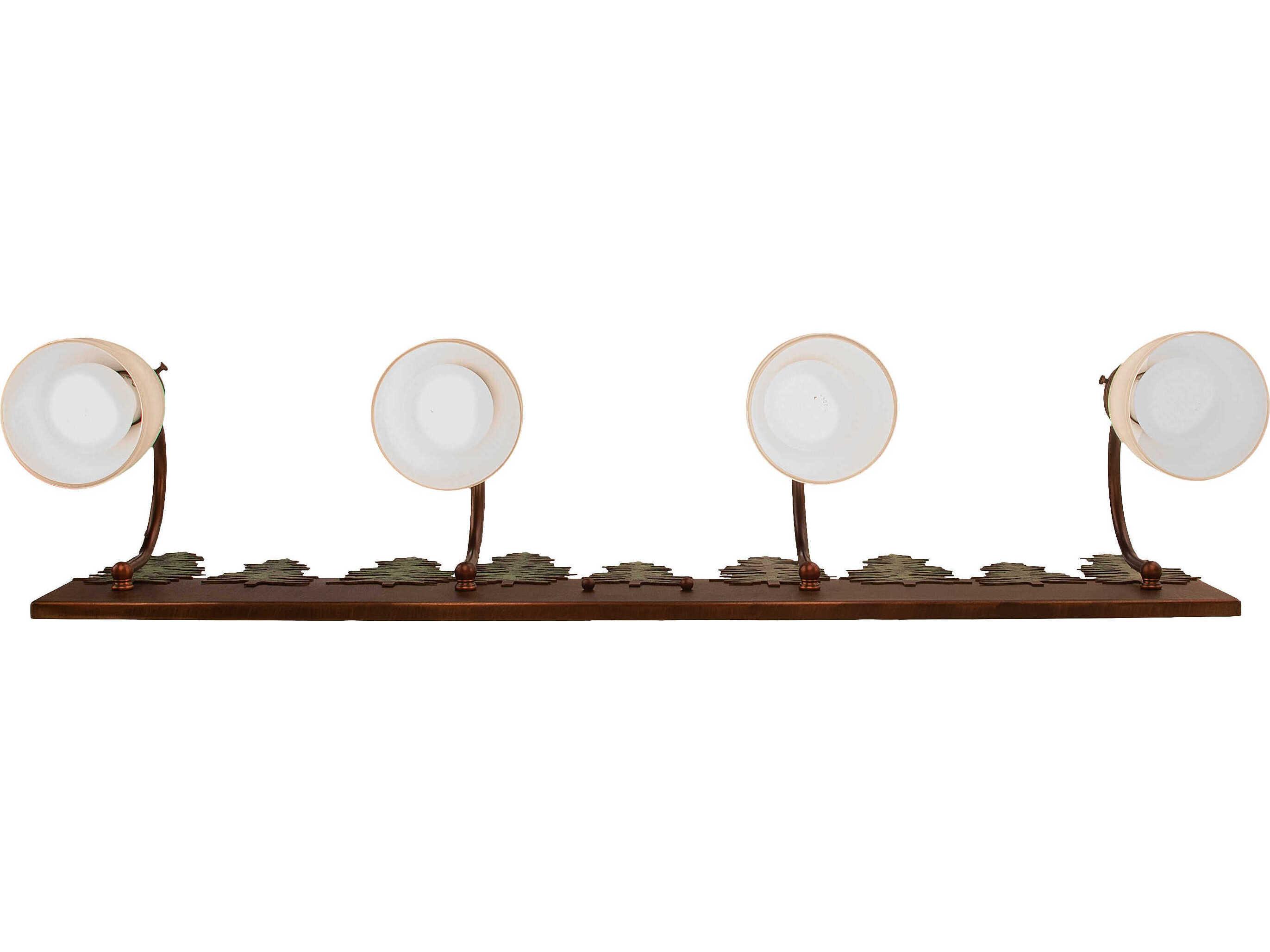 Meyda Tall Pines 3-Light Vintage Copper Brown Glass Vanity Light