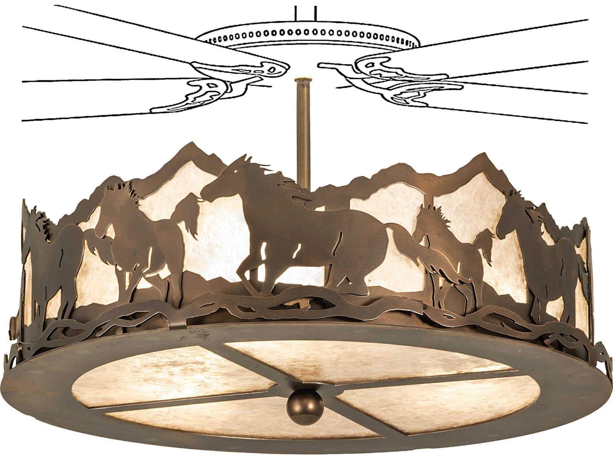 Meyda 16" Running Horse Fan Light