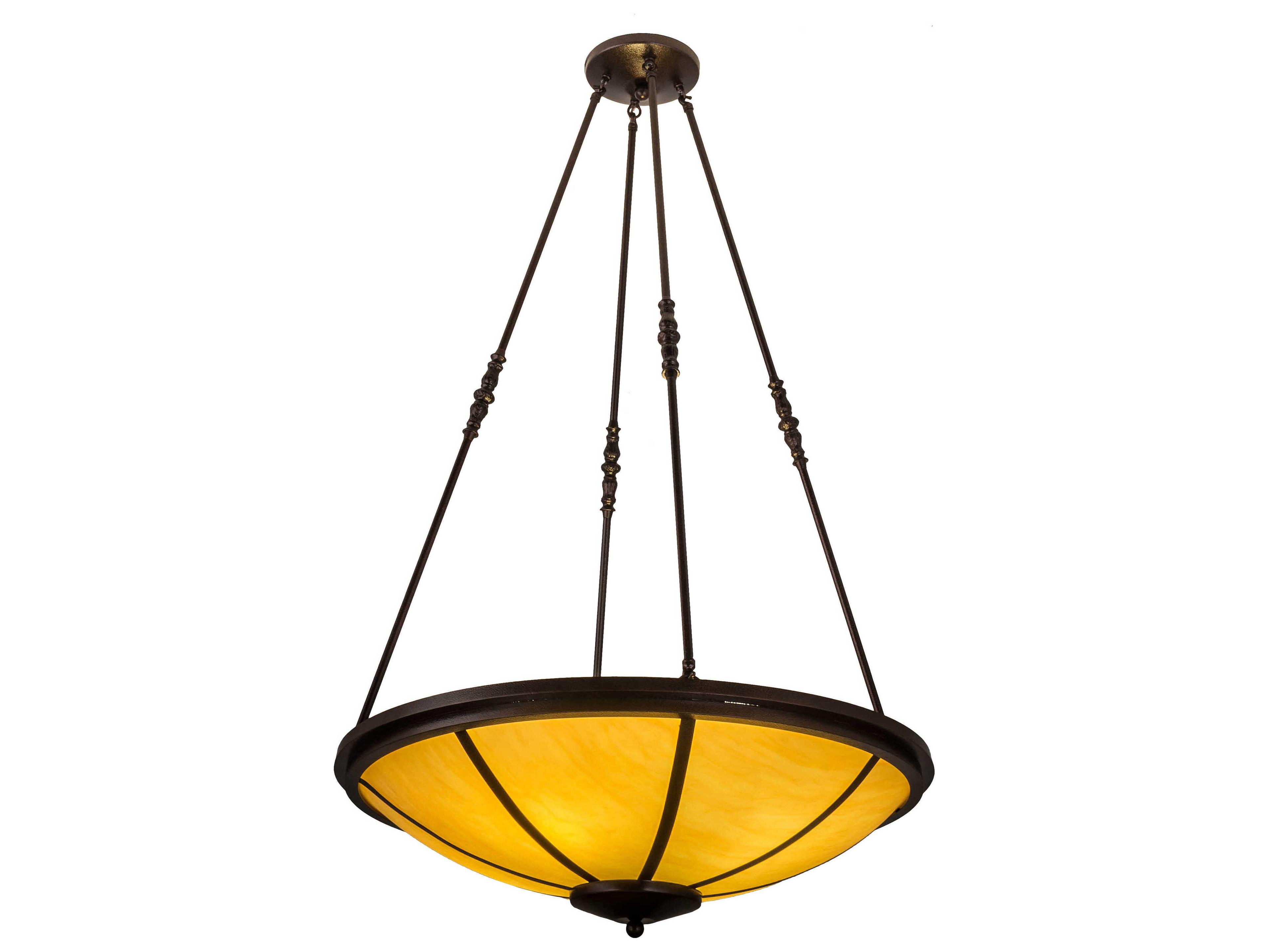 Meyda Commerce 4-Light Steel Bowl Semi Flush Mount