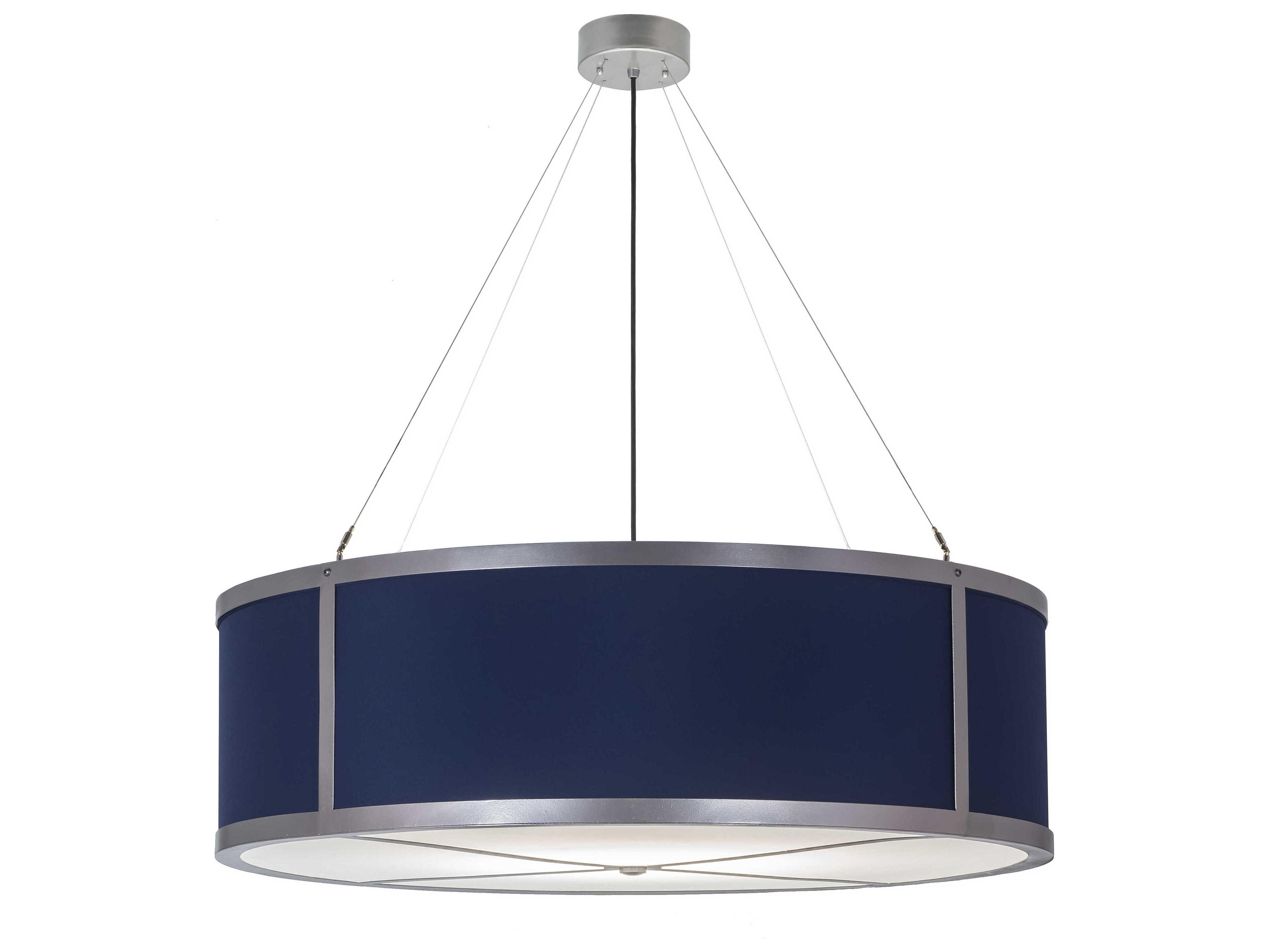 Meyda Cilindro 4-Light Nickel Drum Pendant