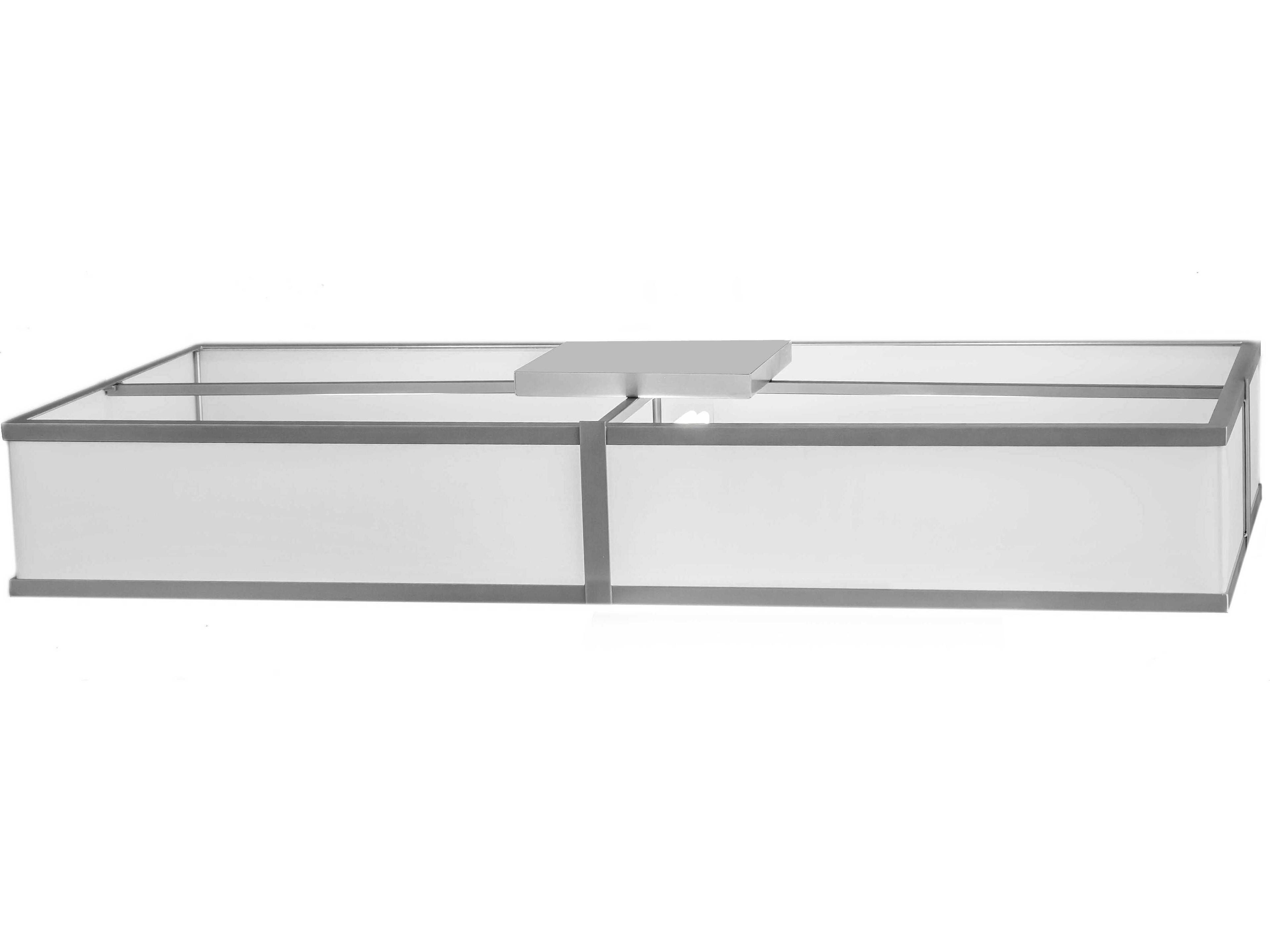 Meyda Quadrato 4-Light Nickel White Geometric Flush Mount