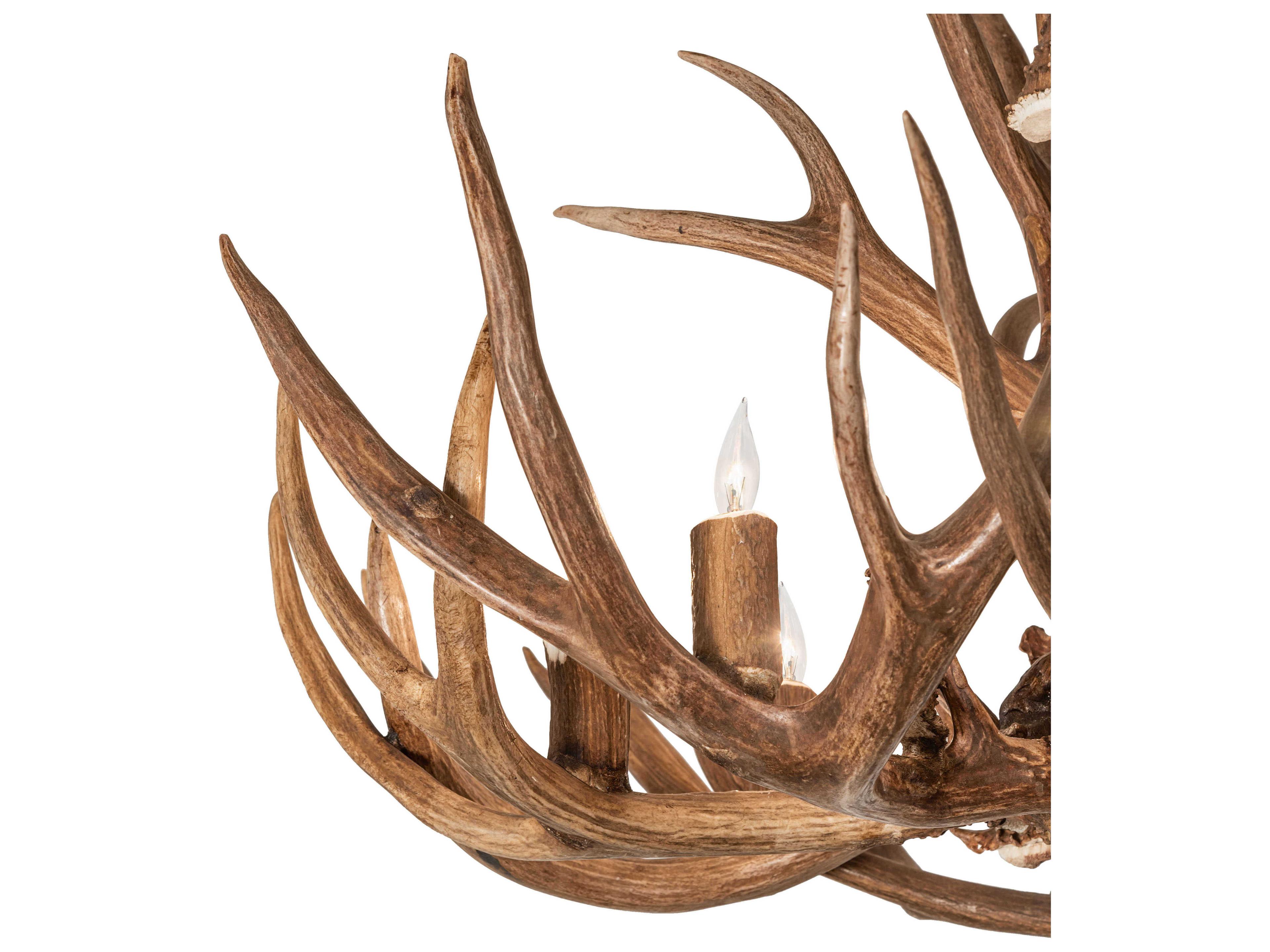 Meyda Antlers 9-Light Brown LED Chandelier