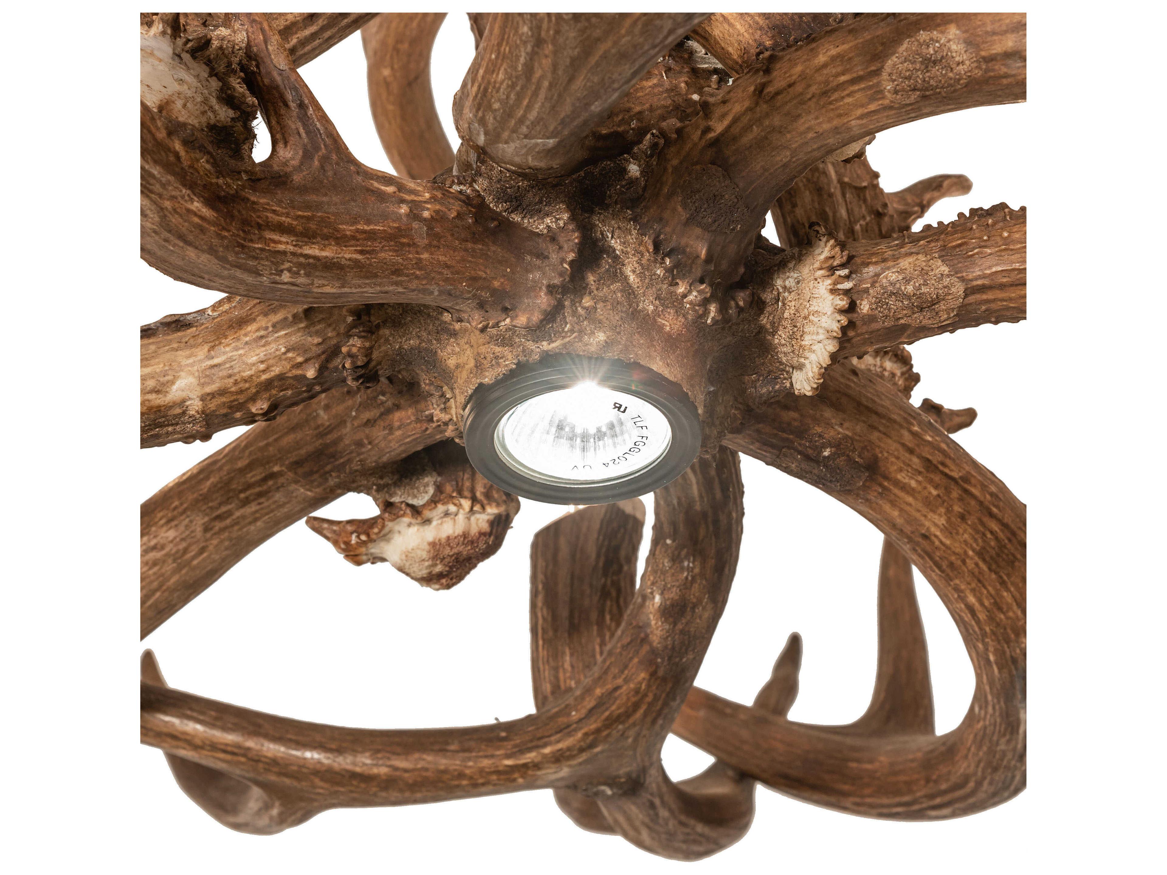 Meyda Antlers 9-Light Brown LED Chandelier