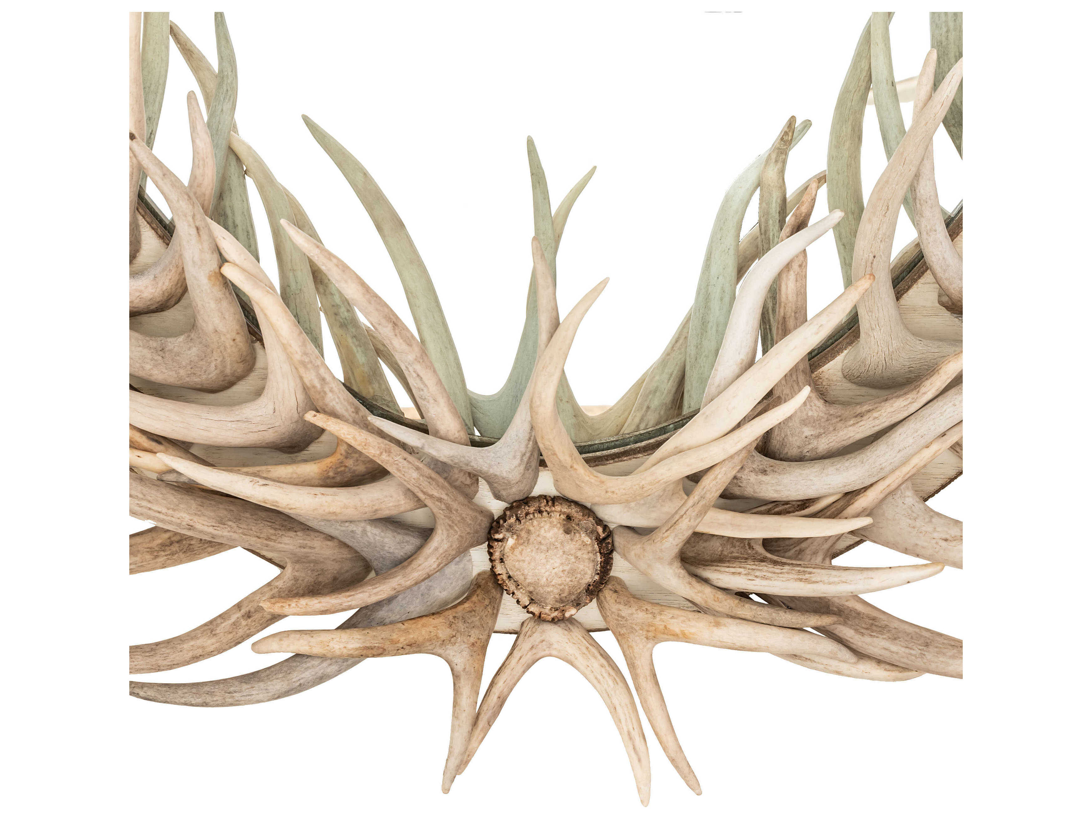 Meyda Antlers Beige Oval Wall Mirror