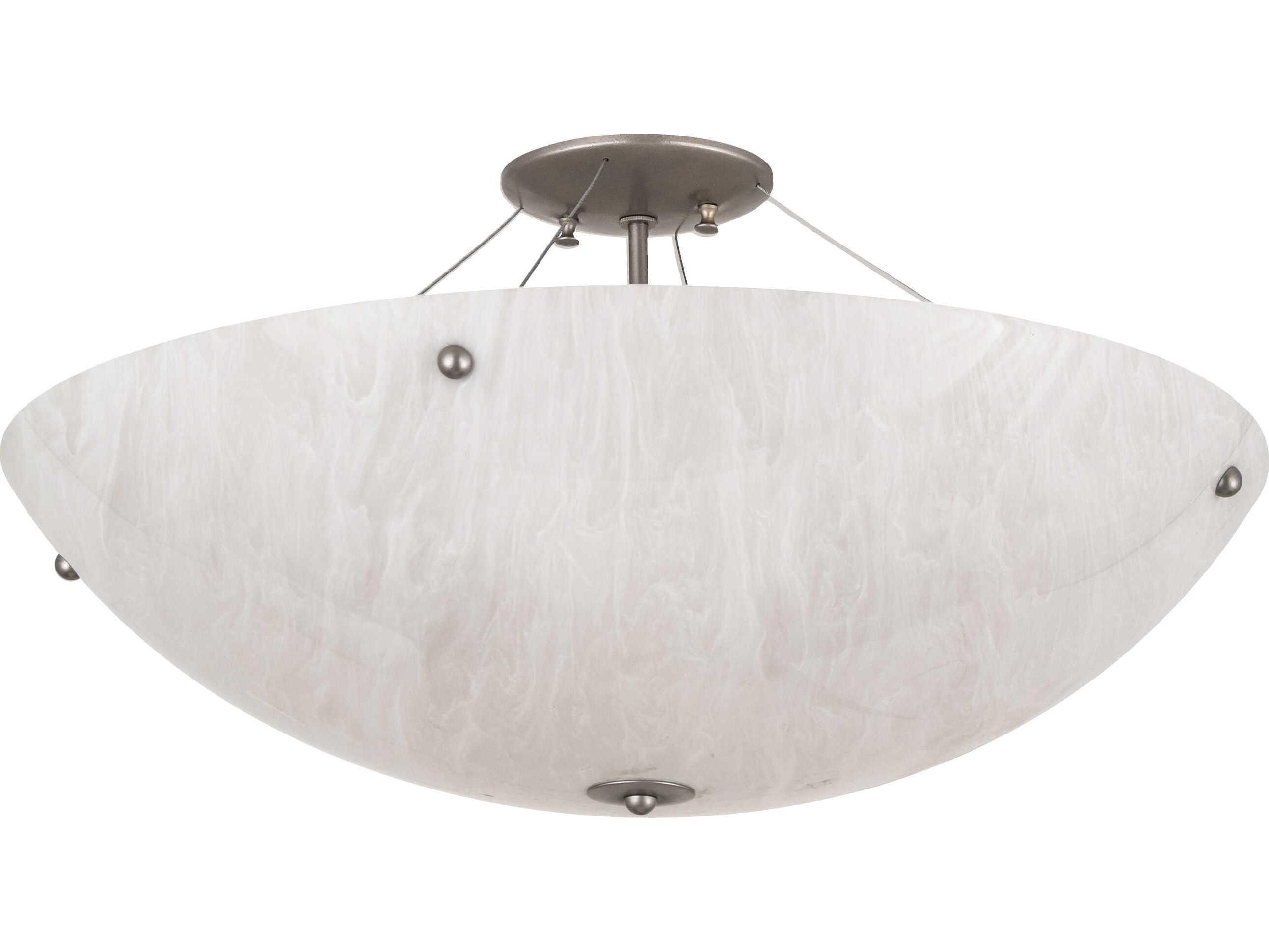 Meyda Cypola 6-Light Nickel Bowl Semi Flush Mount