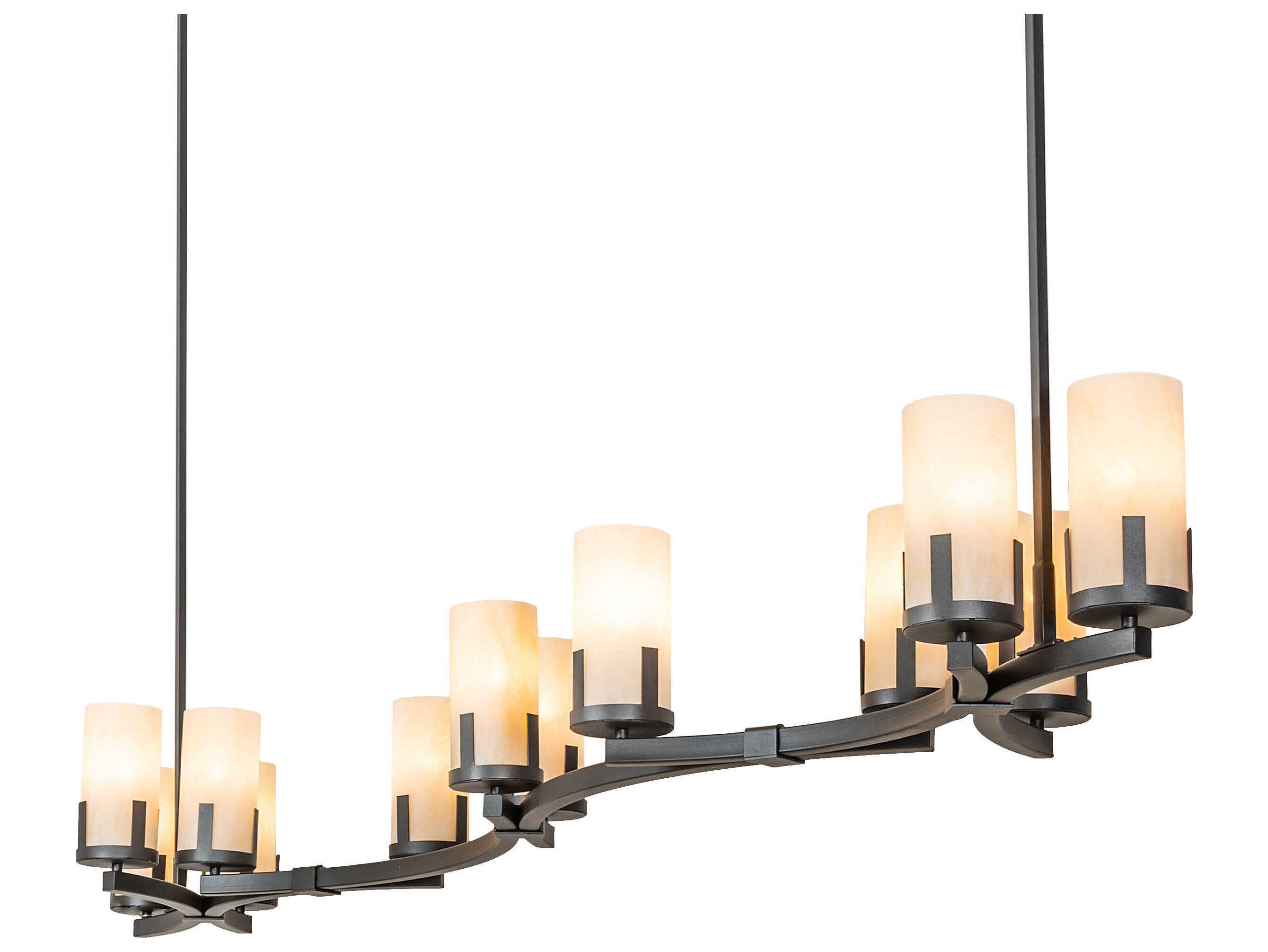 Meyda Cero 12-Light Charcoal Gray Glass Cylinder Linear Island Pendant