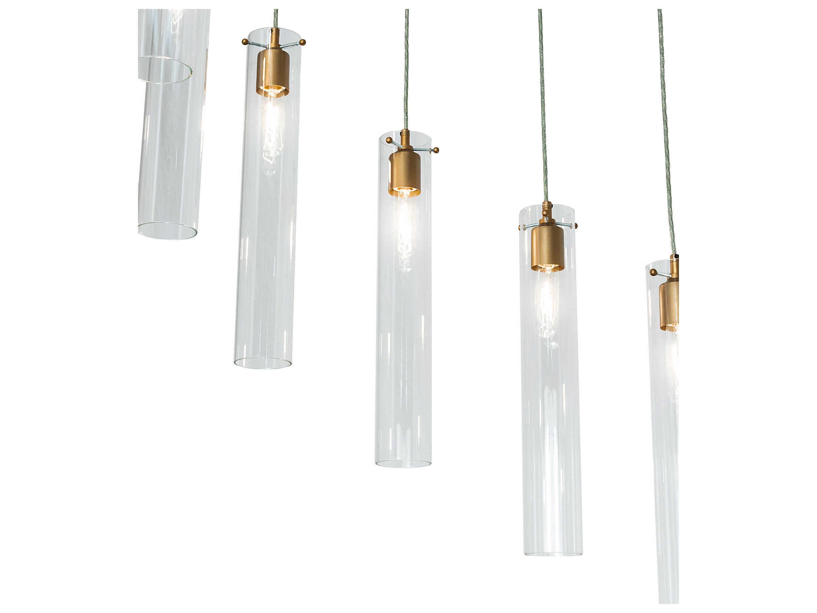 Meyda Cilindro 18-Light8-Light Gold Glass Cylinder Pendant