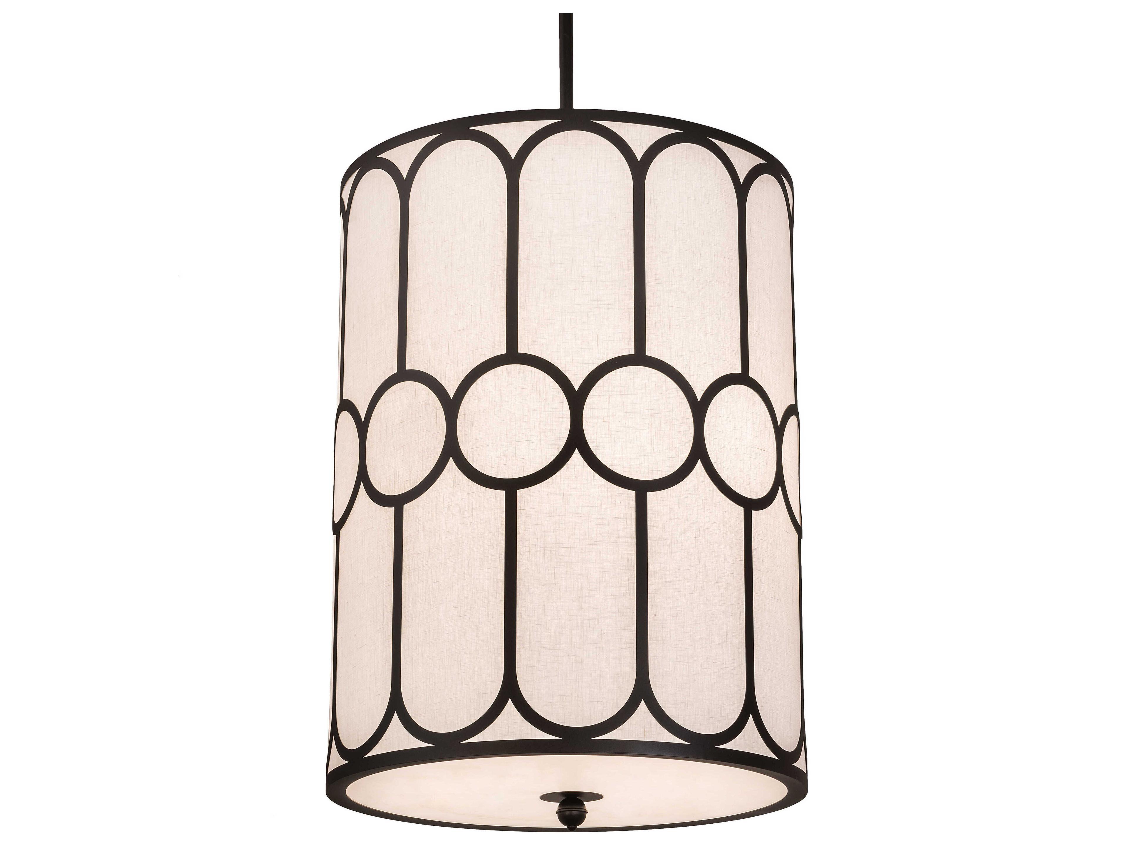 Meyda Cilindro 6-Light Black Drum Pendant