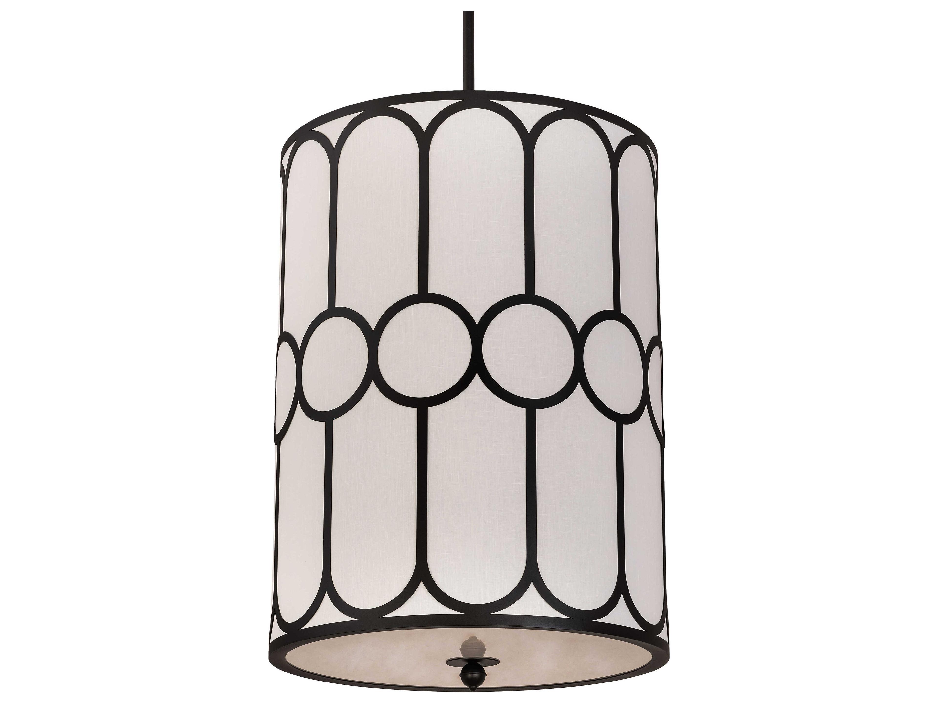 Meyda Cilindro 6-Light Black Drum Pendant