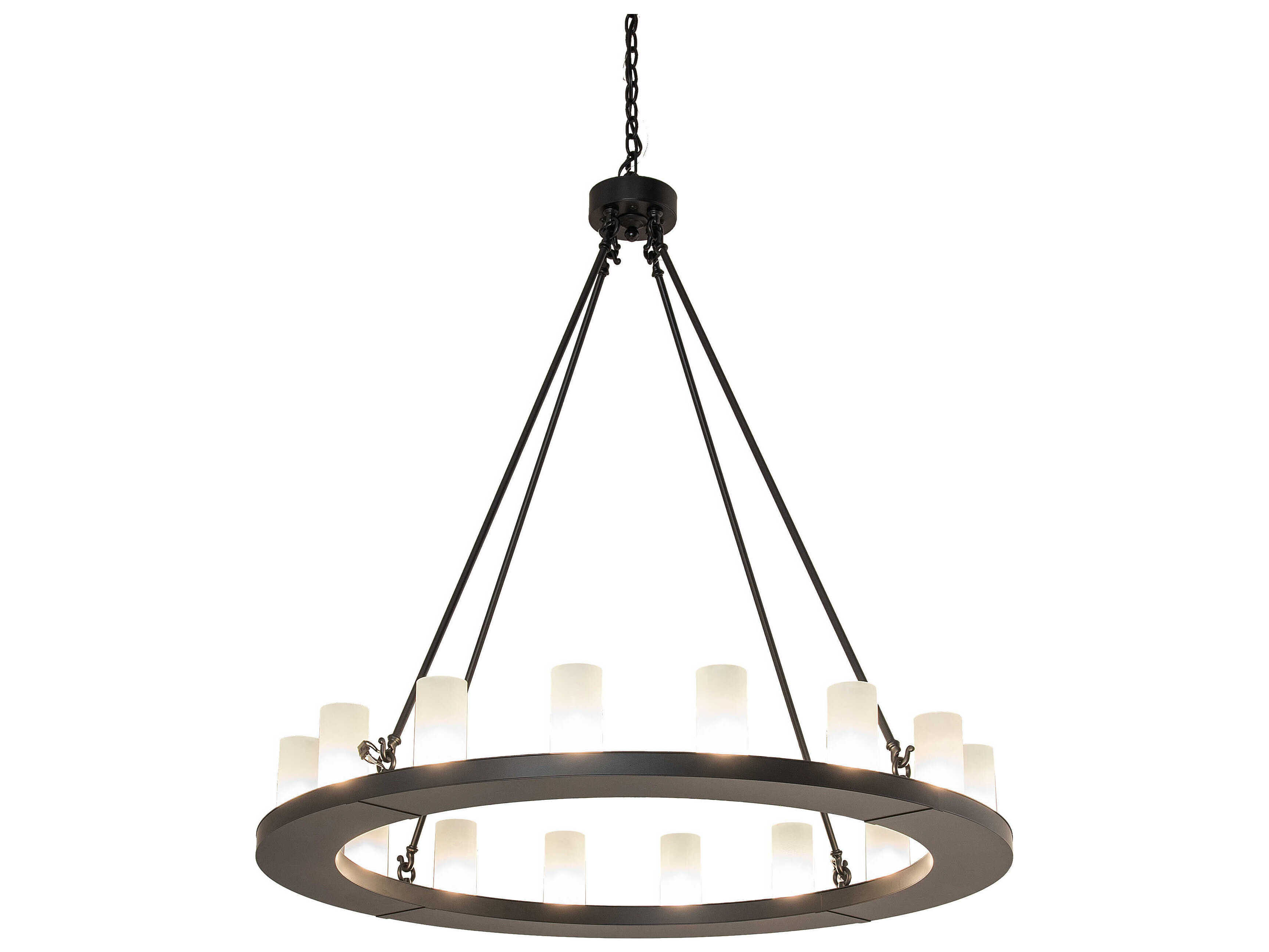Meyda Loxley 16-Light6-Light Black Glass Cylinder Chandelier