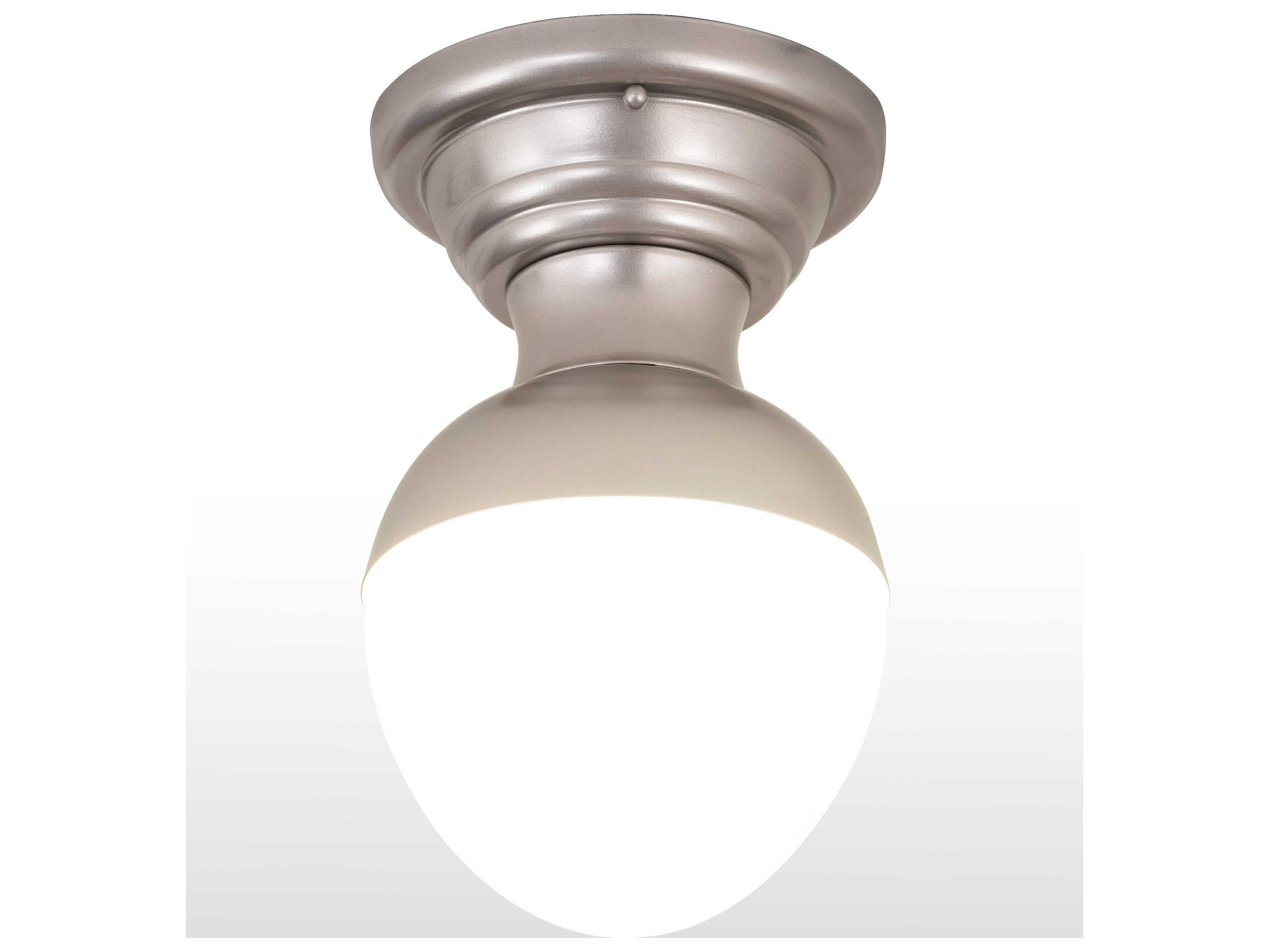 Meyda Huevo 1-Light Nickel Glass Semi Flush Mount