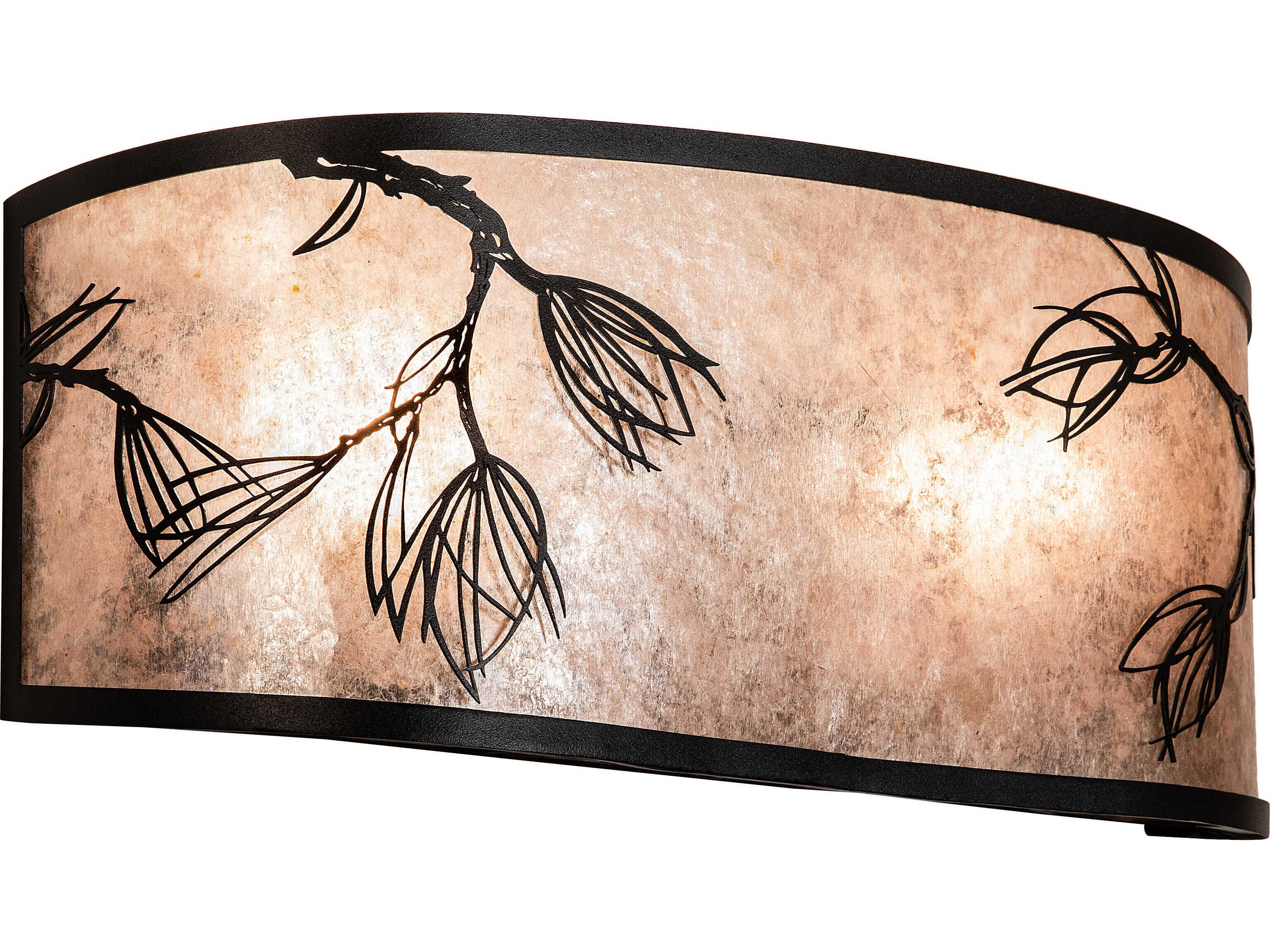 Meyda Lone Pine 2-Light Black Glass Wall Sconce
