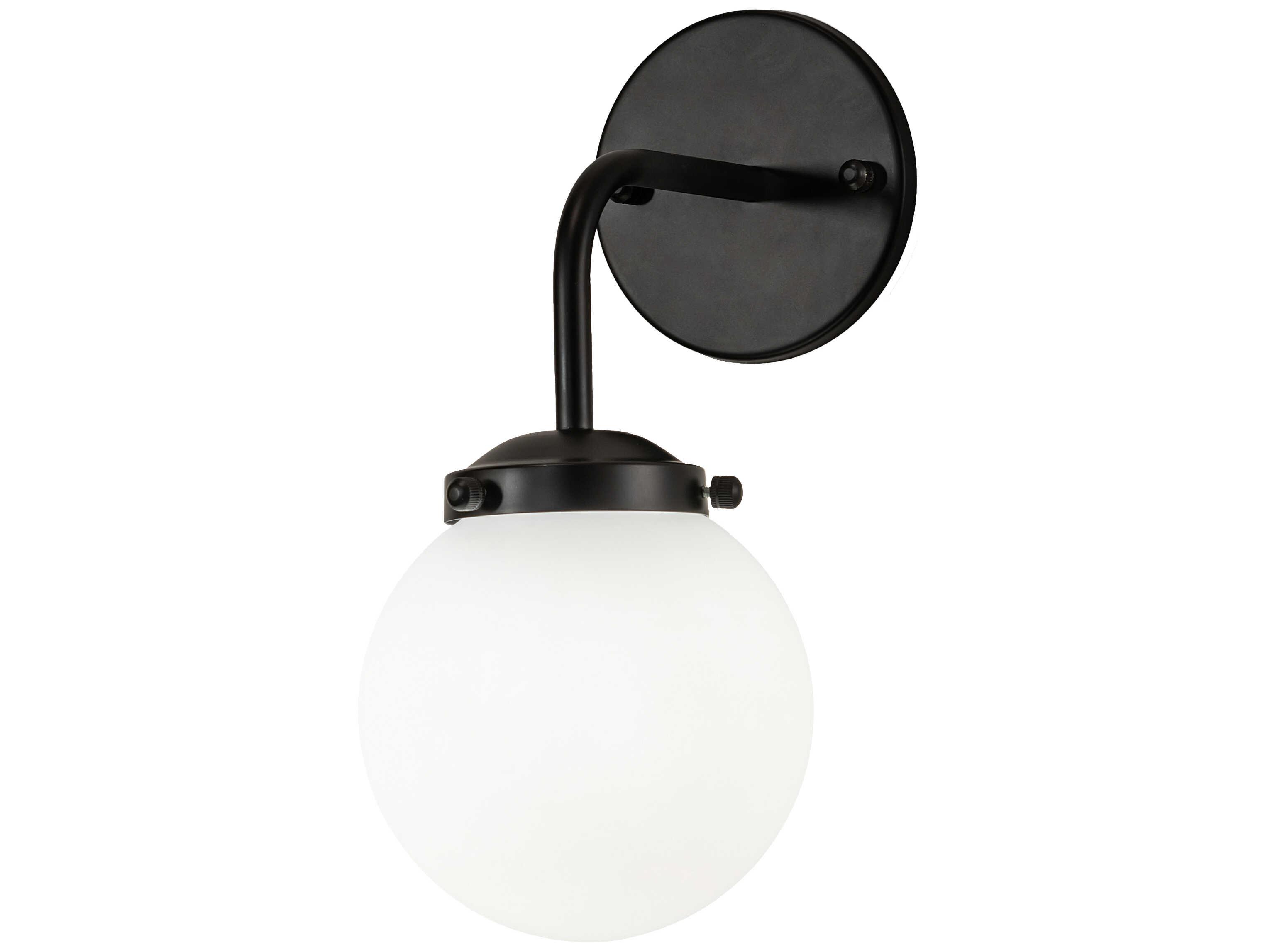 Meyda Bola 1-Light Matte Black Glass LED Wall Sconce