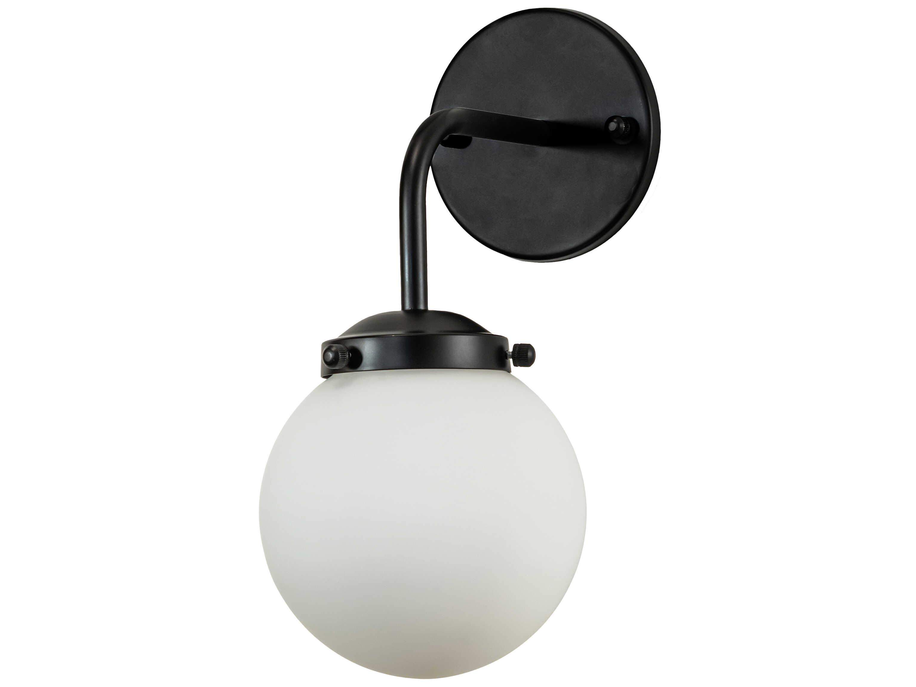 Meyda Bola 1-Light Matte Black Glass LED Wall Sconce