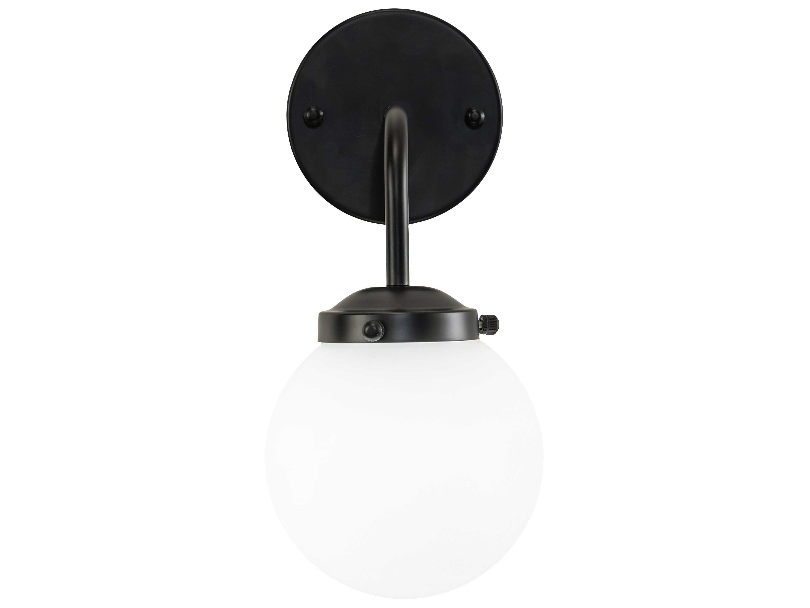 Meyda Bola 1-Light Matte Black Glass LED Wall Sconce