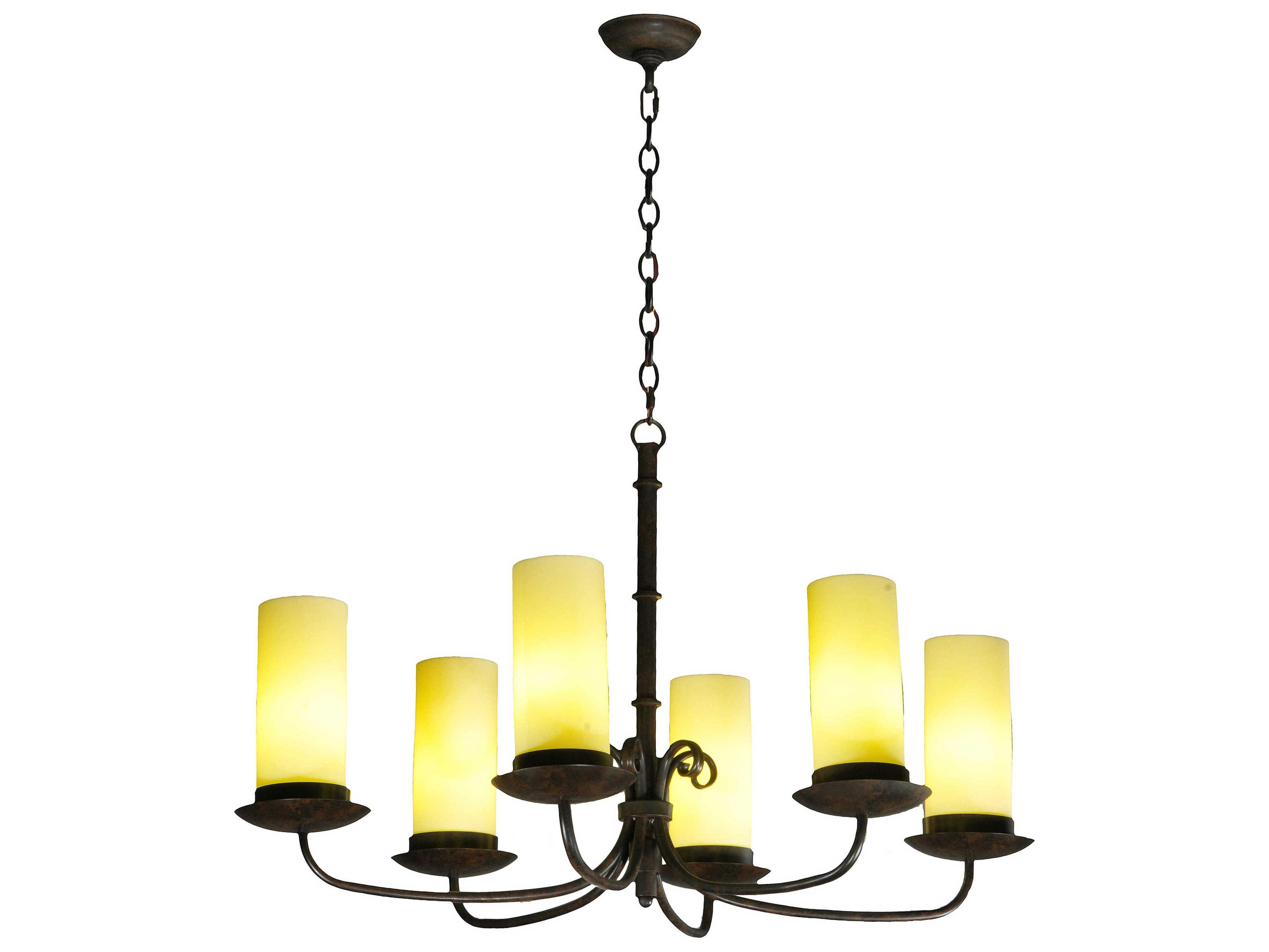 Meyda 6-Light Brown Cylinder Chandelier