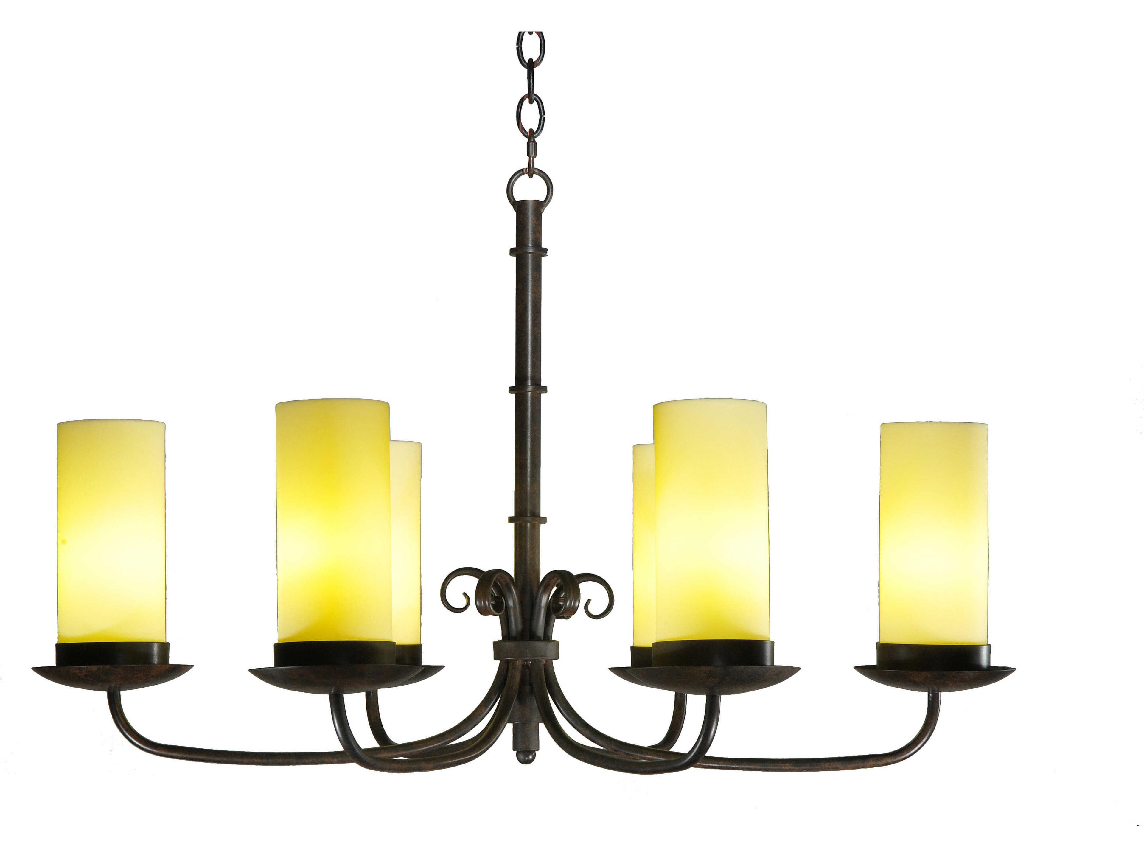 Meyda 6-Light Brown Cylinder Chandelier