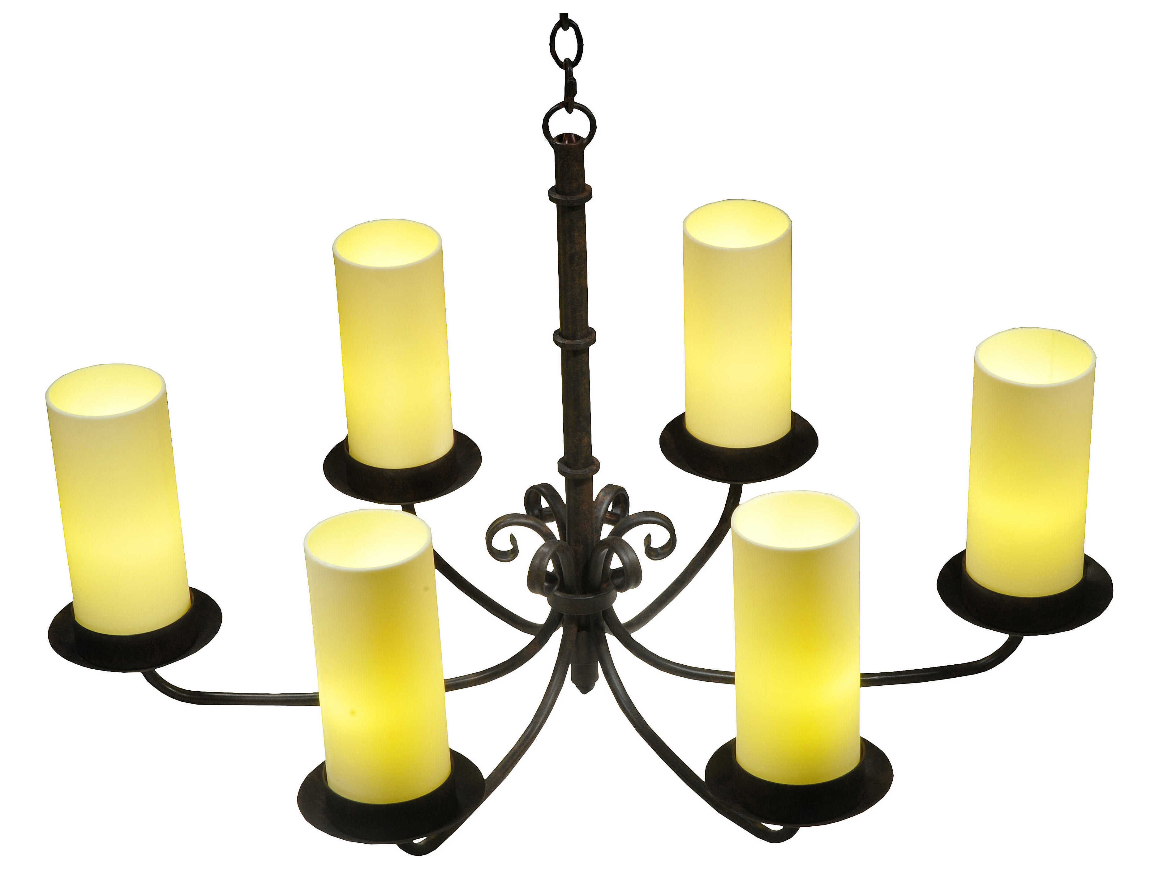 Meyda 6-Light Brown Cylinder Chandelier