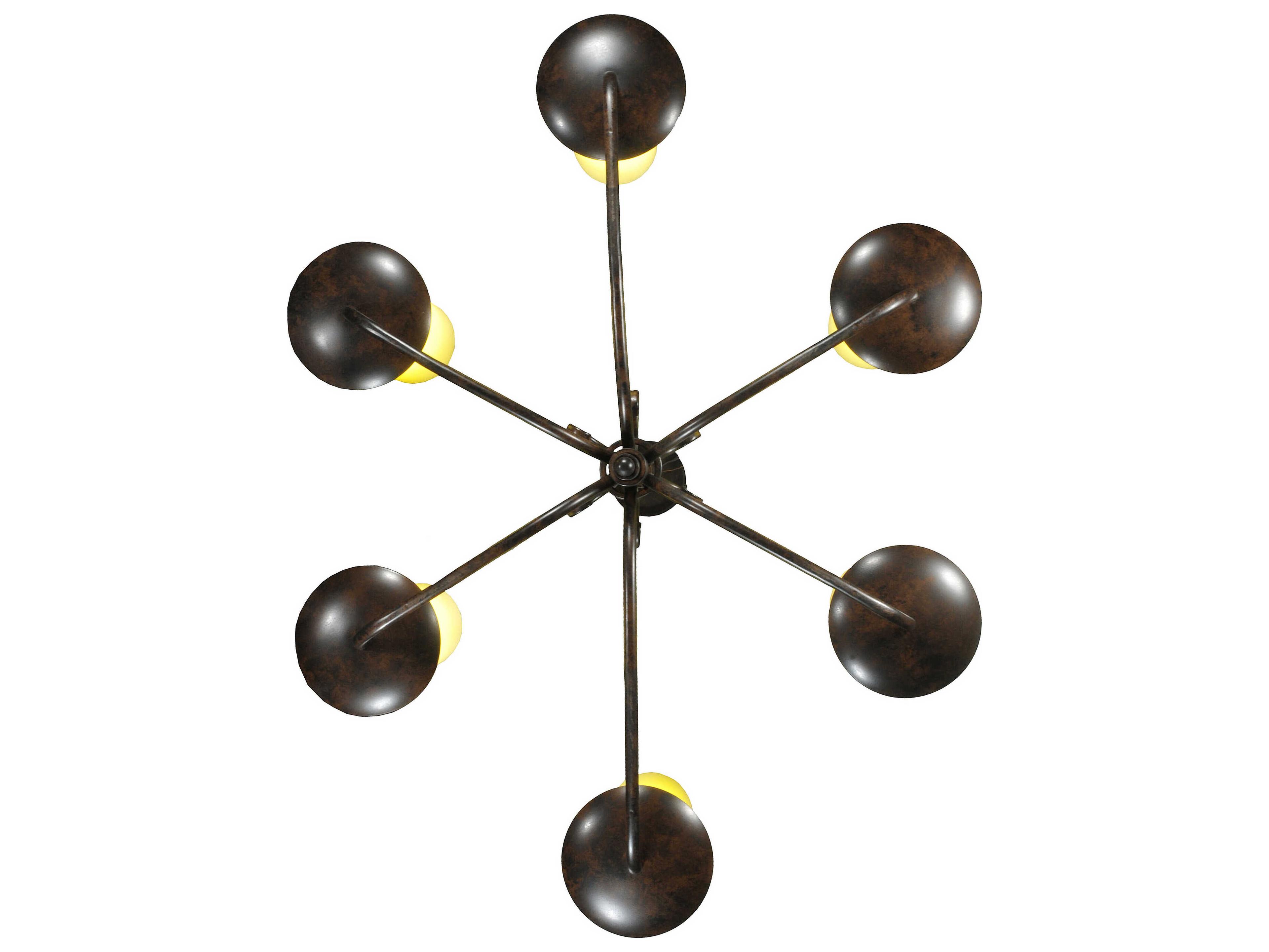 Meyda 6-Light Brown Cylinder Chandelier