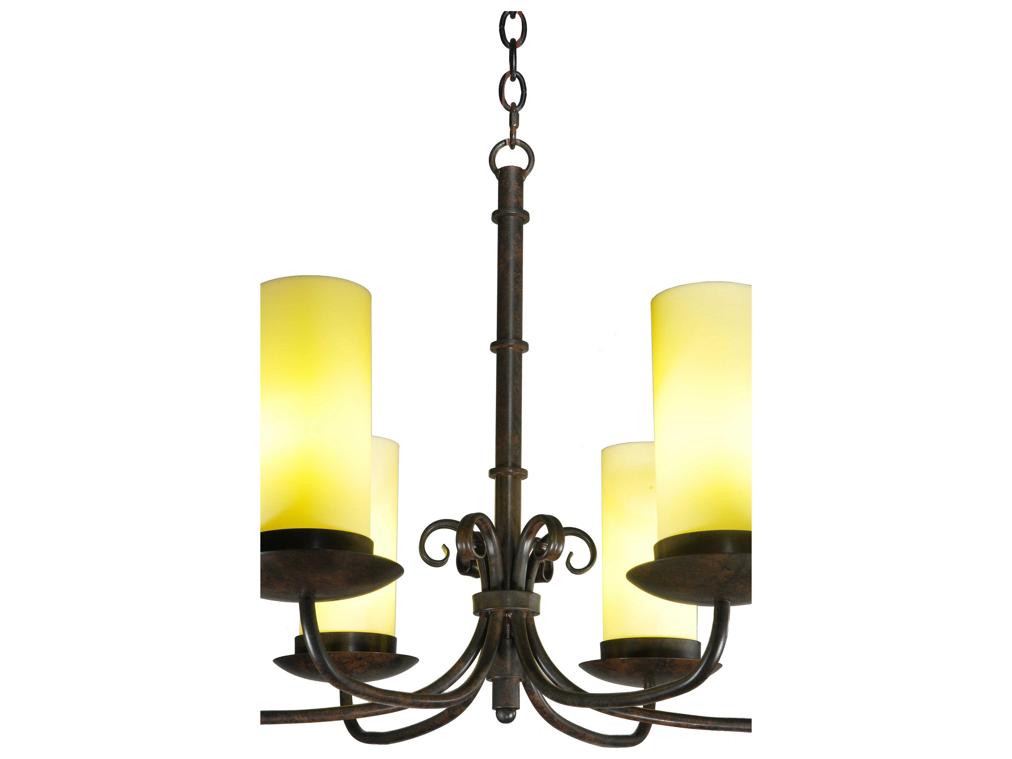 Meyda 6-Light Brown Cylinder Chandelier