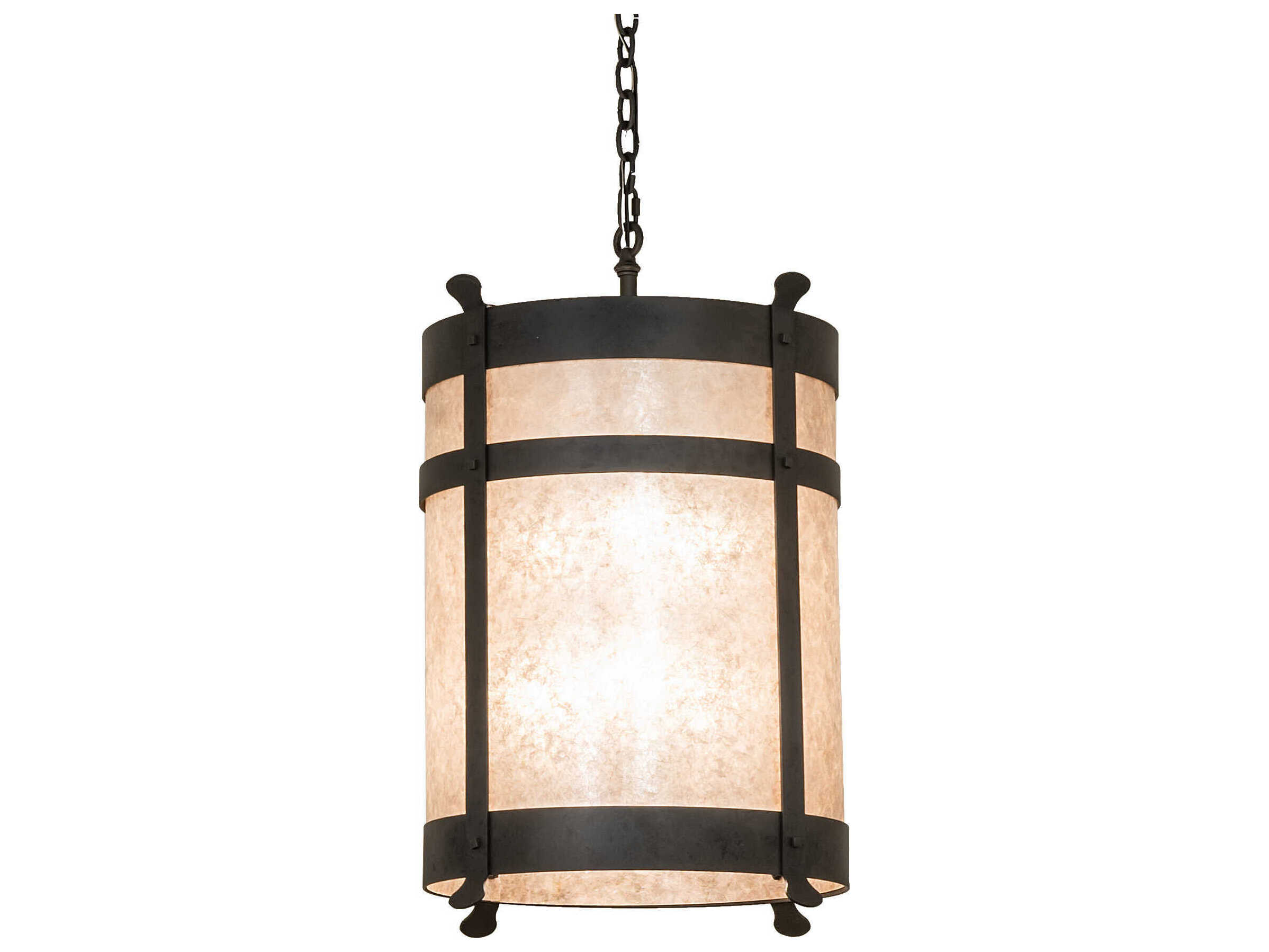Meyda Beartooth 6-Light Wrought Iron Black Cylinder Pendant