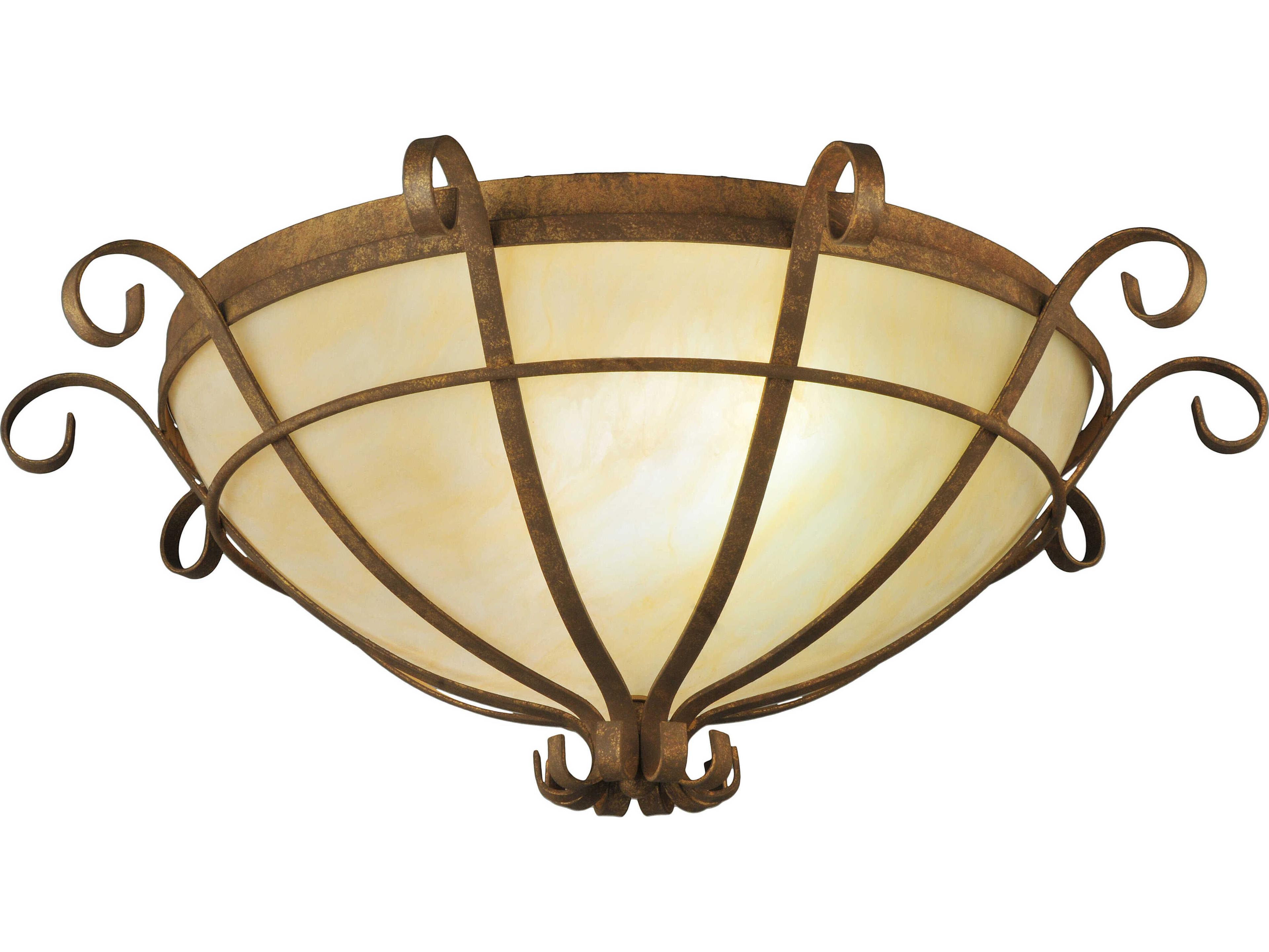 Meyda Florentine 2-Light Gold Bowl Flush Mount