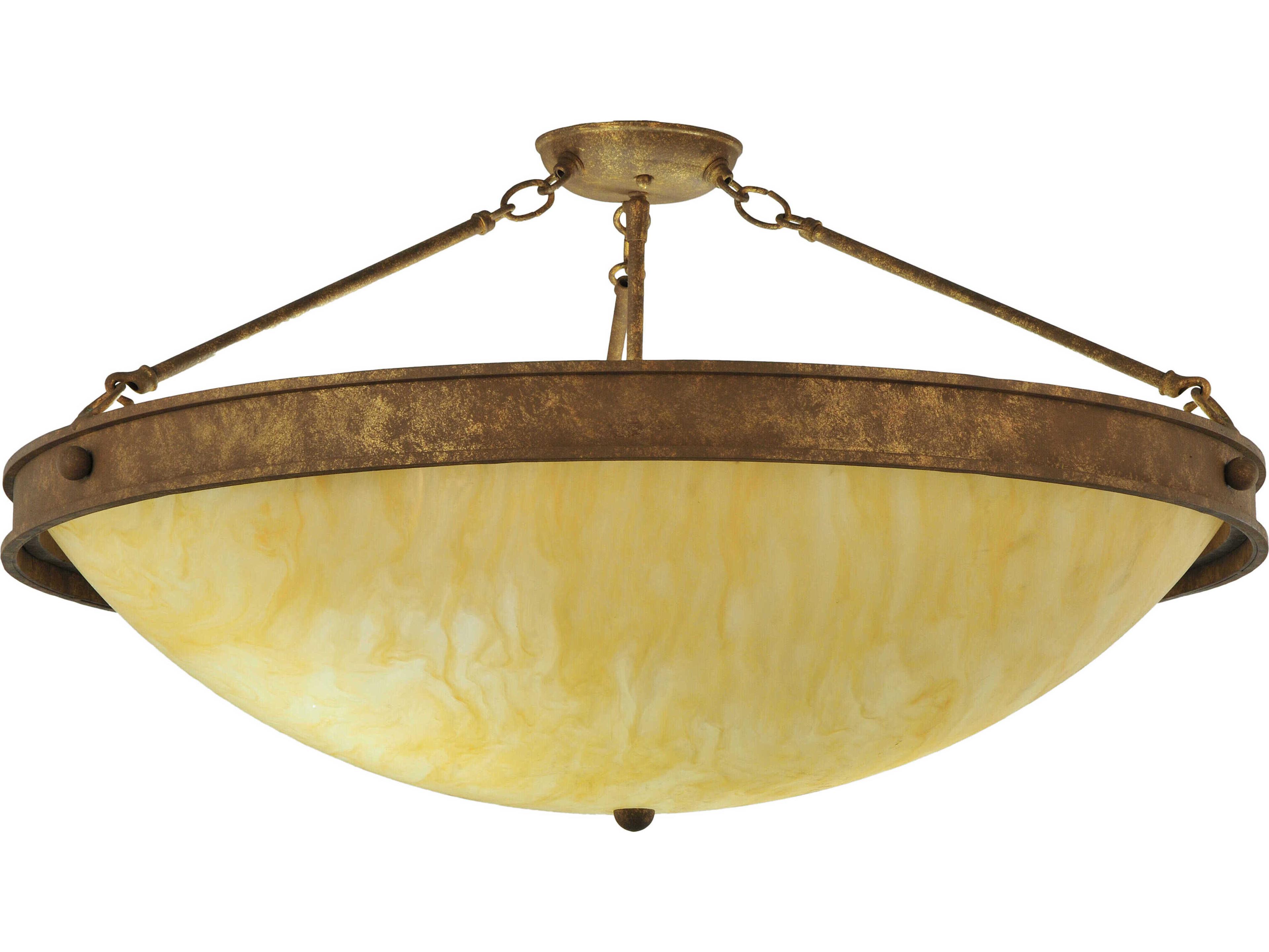 Meyda Dionne 2-Light Brown Bowl Semi Flush Mount