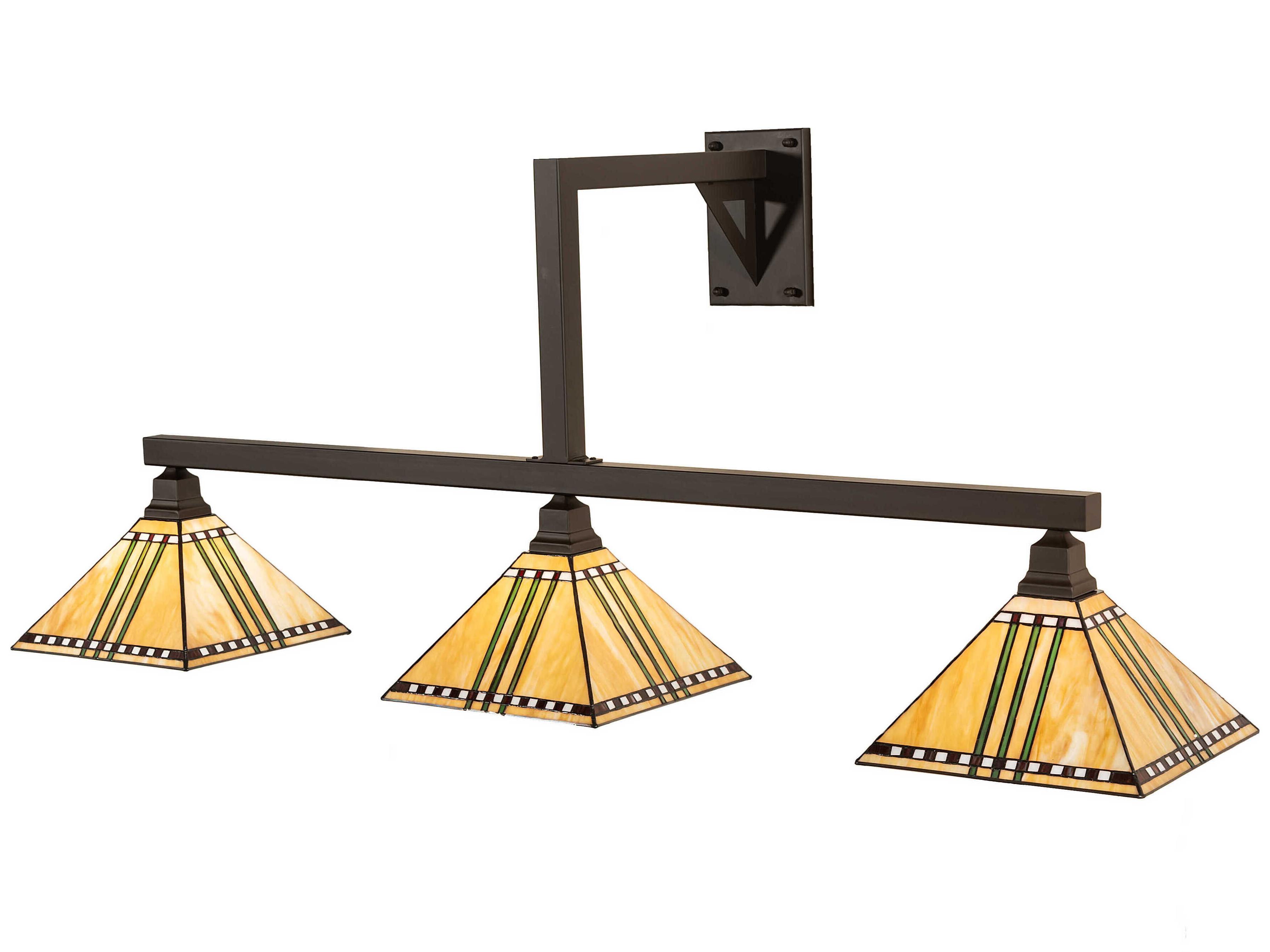 Meyda Prairie Corn 3-Light Oil Rubbed Bronze Steel Glass Tiffany Vanity Light