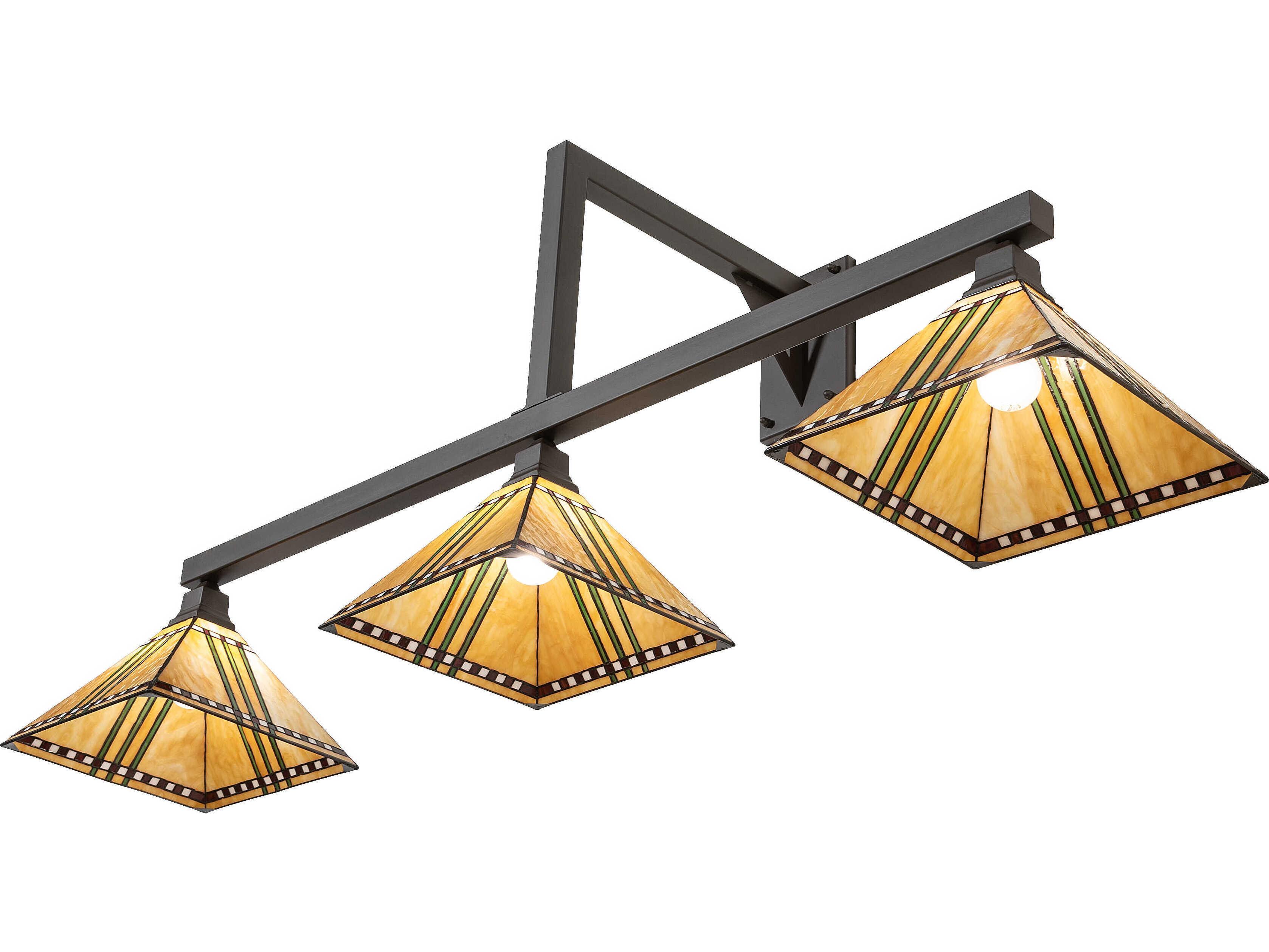 Meyda Prairie Corn 3-Light Oil Rubbed Bronze Steel Glass Tiffany Vanity Light