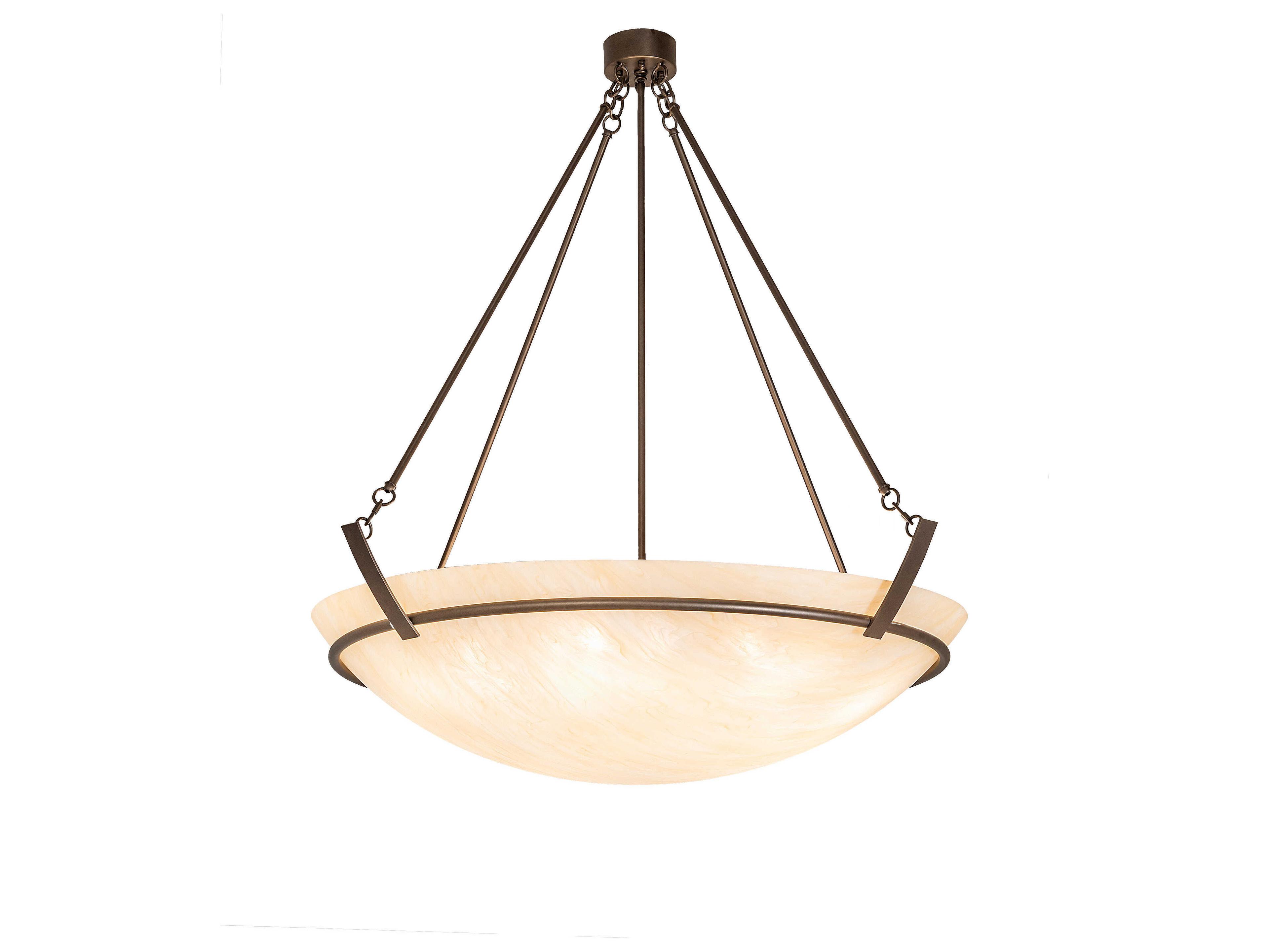 Meyda Covina 16-Light6-Light Bronze Glass Bowl Pendant