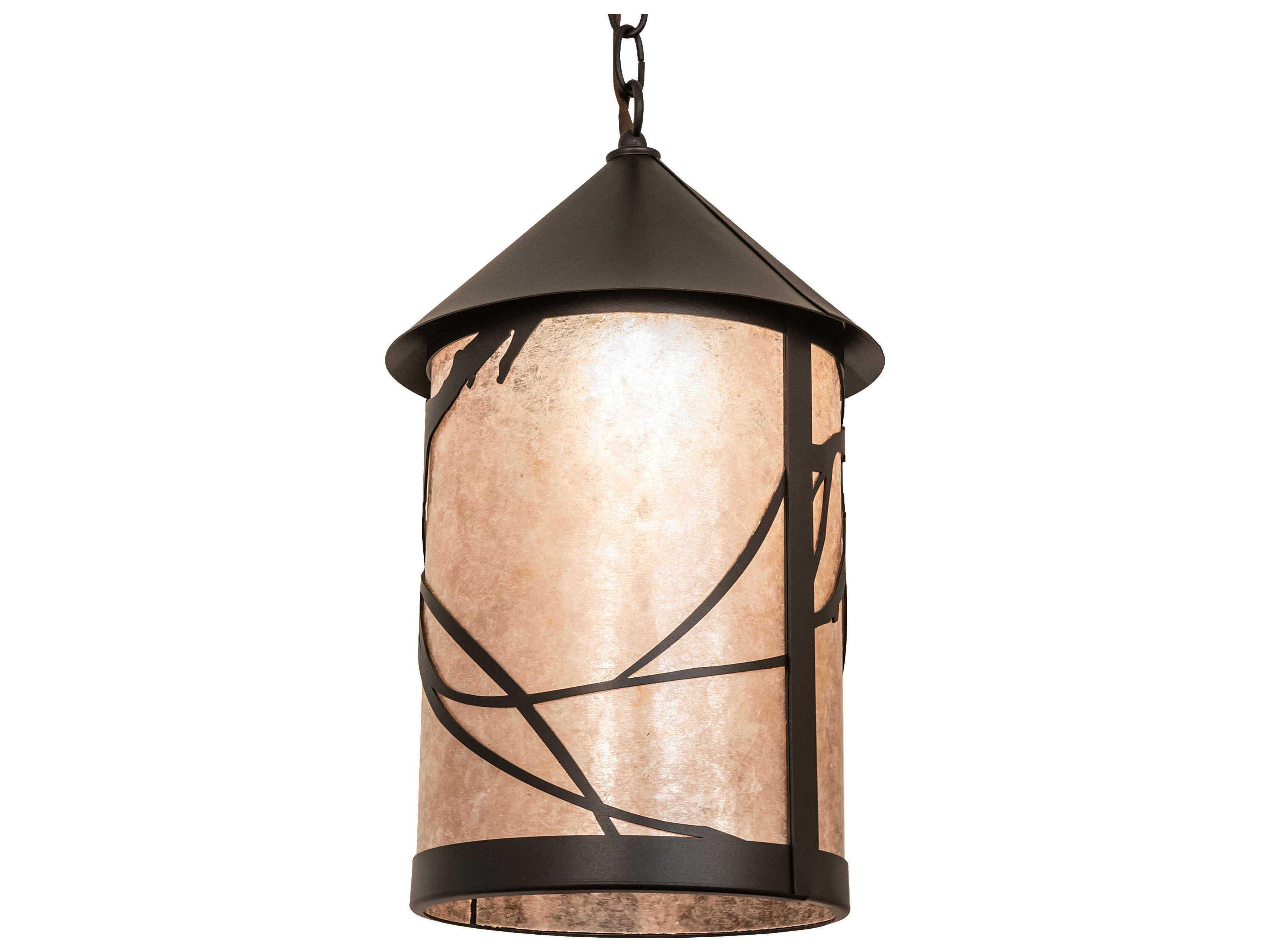 Meyda Branches 1-Light Black Glass Cylinder Mini Pendant