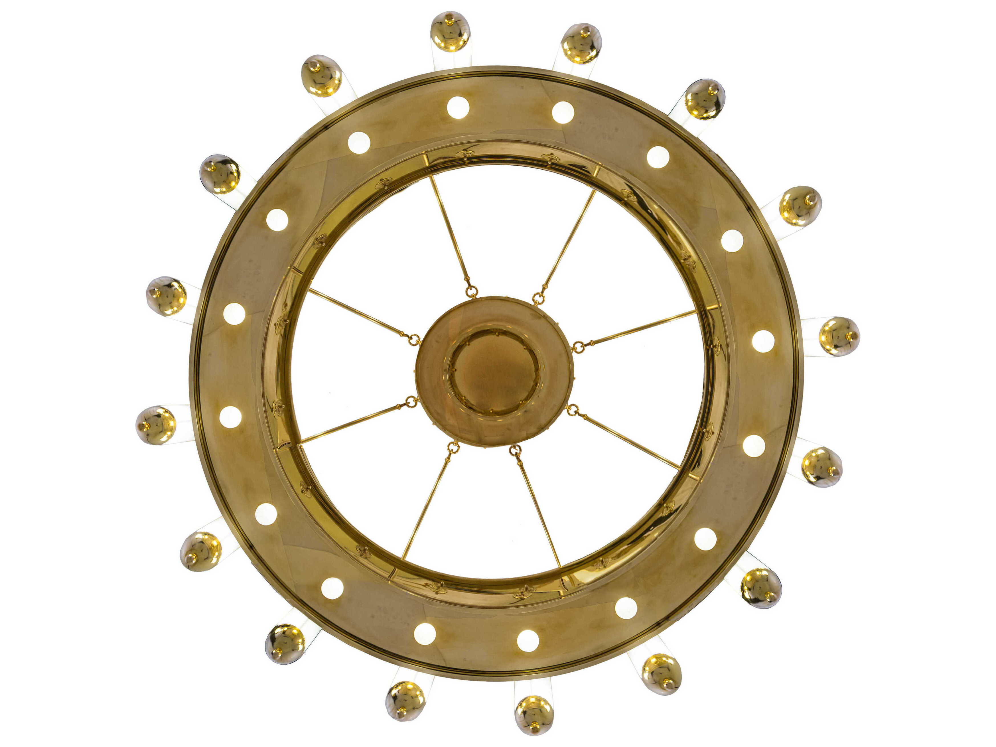 Meyda 42-Light Polished Brass Glass Cylinder Chandelier